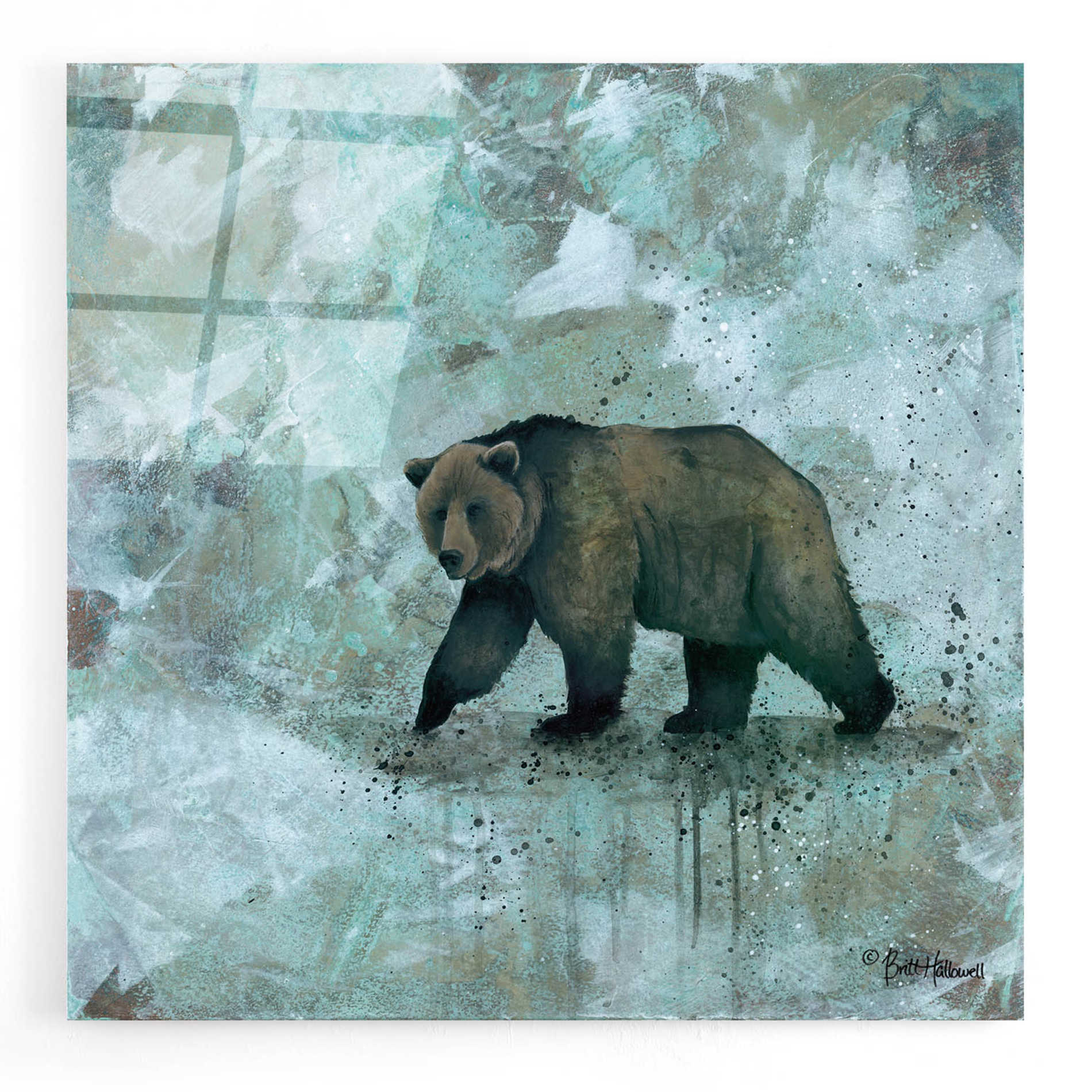 Epic Art 'Simplicity Bear' by Britt Hallowell, Acrylic Glass Wall Art,12x12