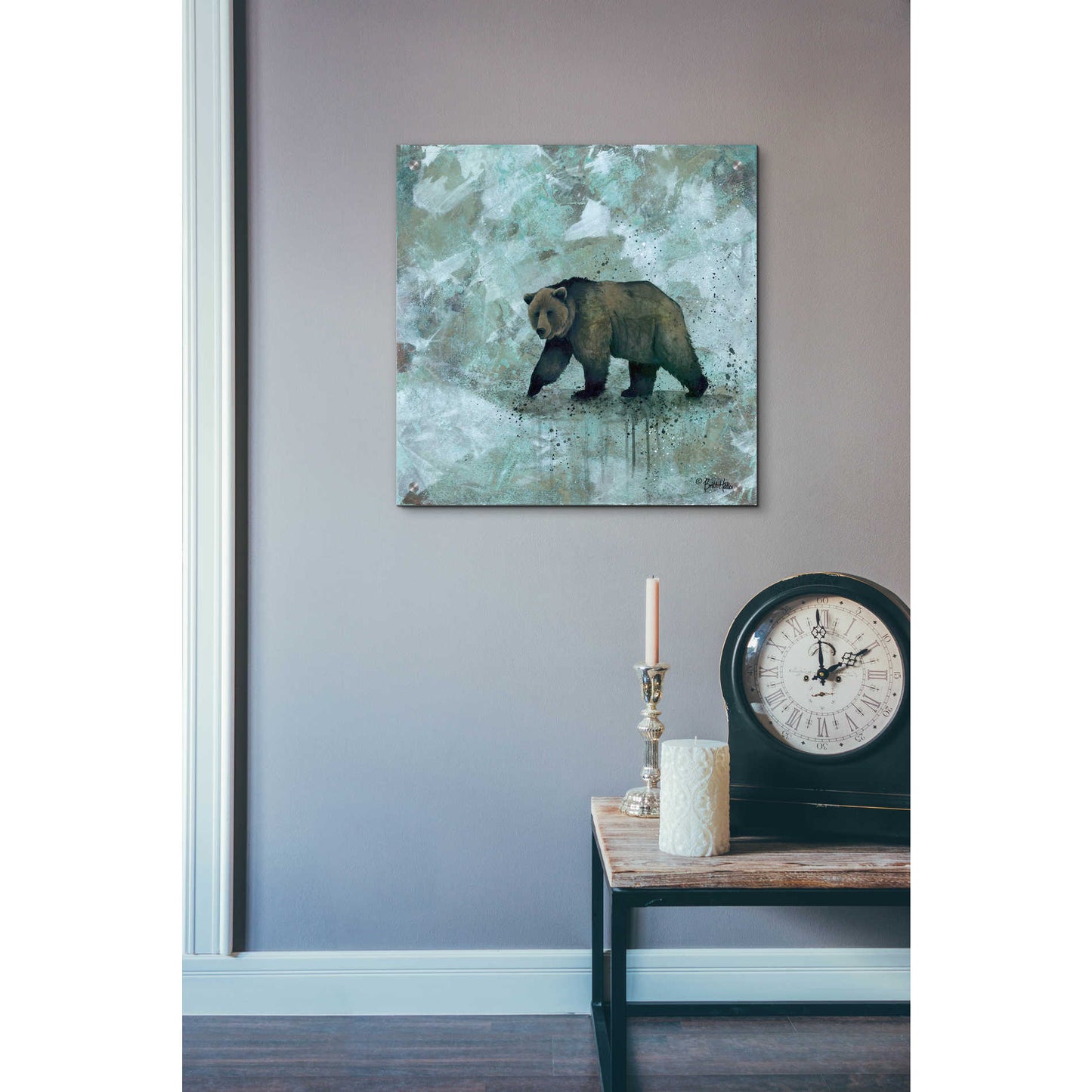 Epic Art 'Simplicity Bear' by Britt Hallowell, Acrylic Glass Wall Art,24x24