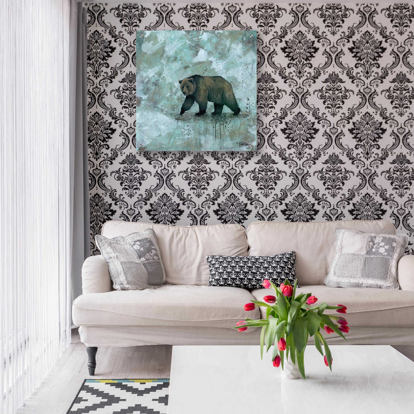 Epic Art 'Simplicity Bear' by Britt Hallowell, Acrylic Glass Wall Art,24x24