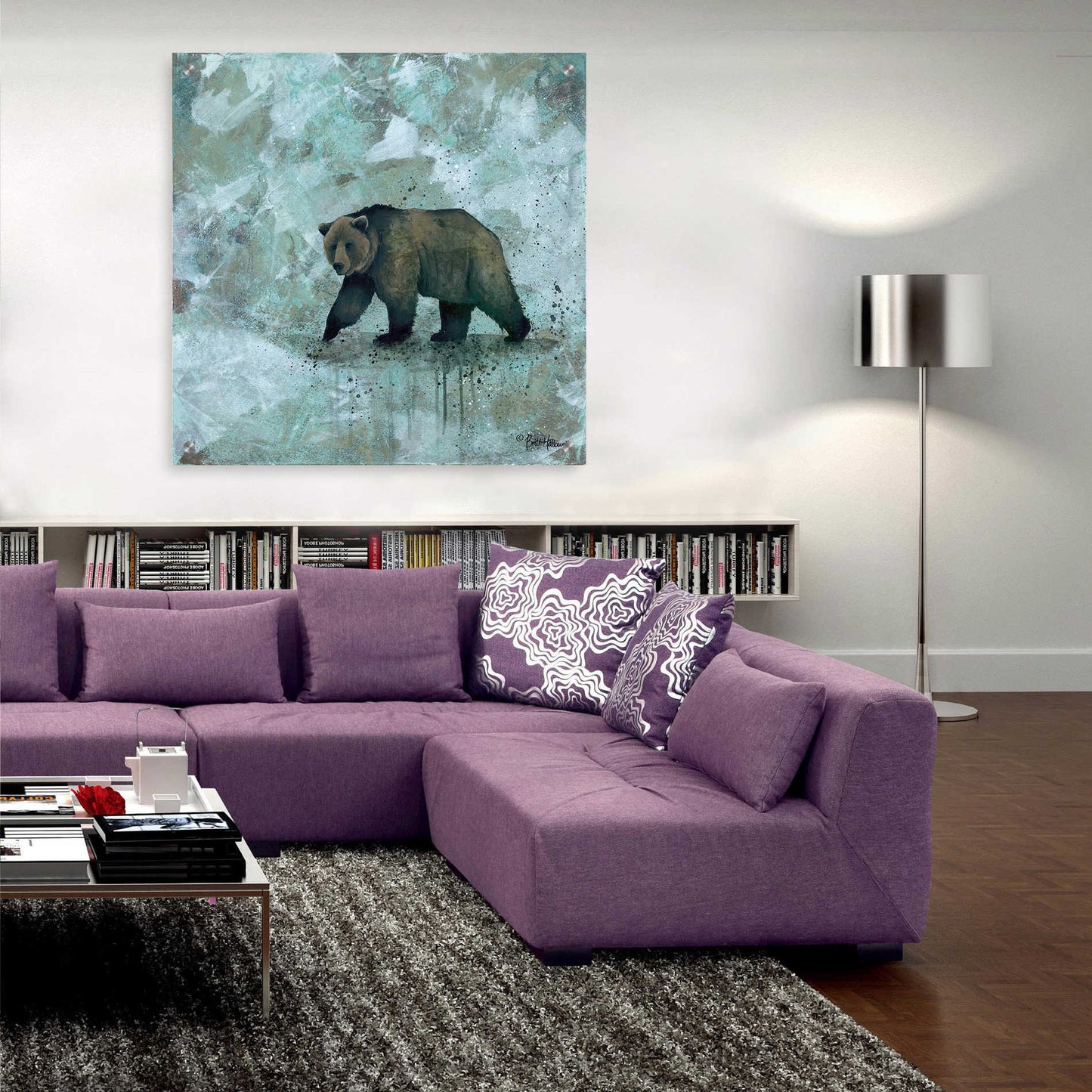 Epic Art 'Simplicity Bear' by Britt Hallowell, Acrylic Glass Wall Art,36x36