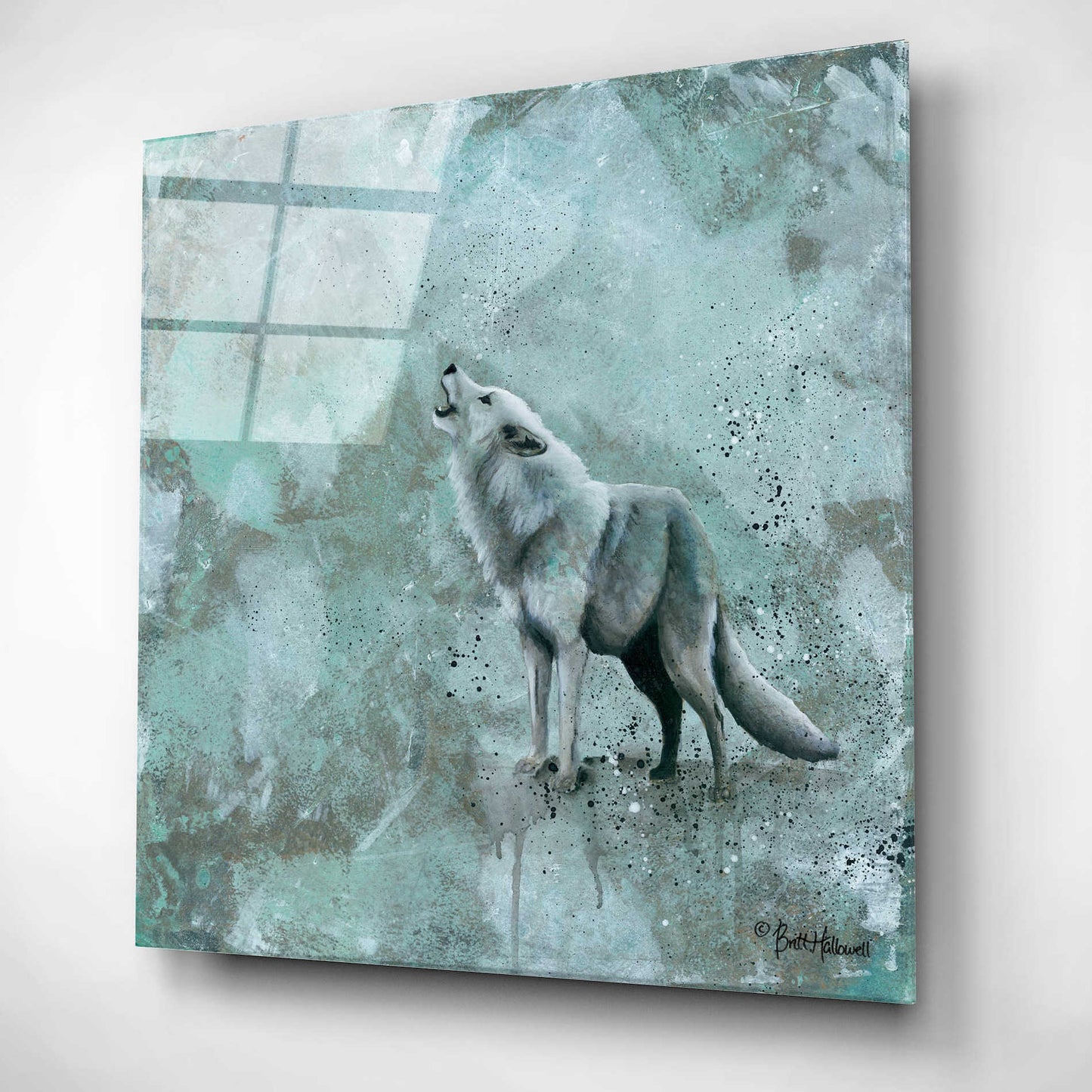 Epic Art 'Simplicity Wolf' by Britt Hallowell, Acrylic Glass Wall Art,12x12