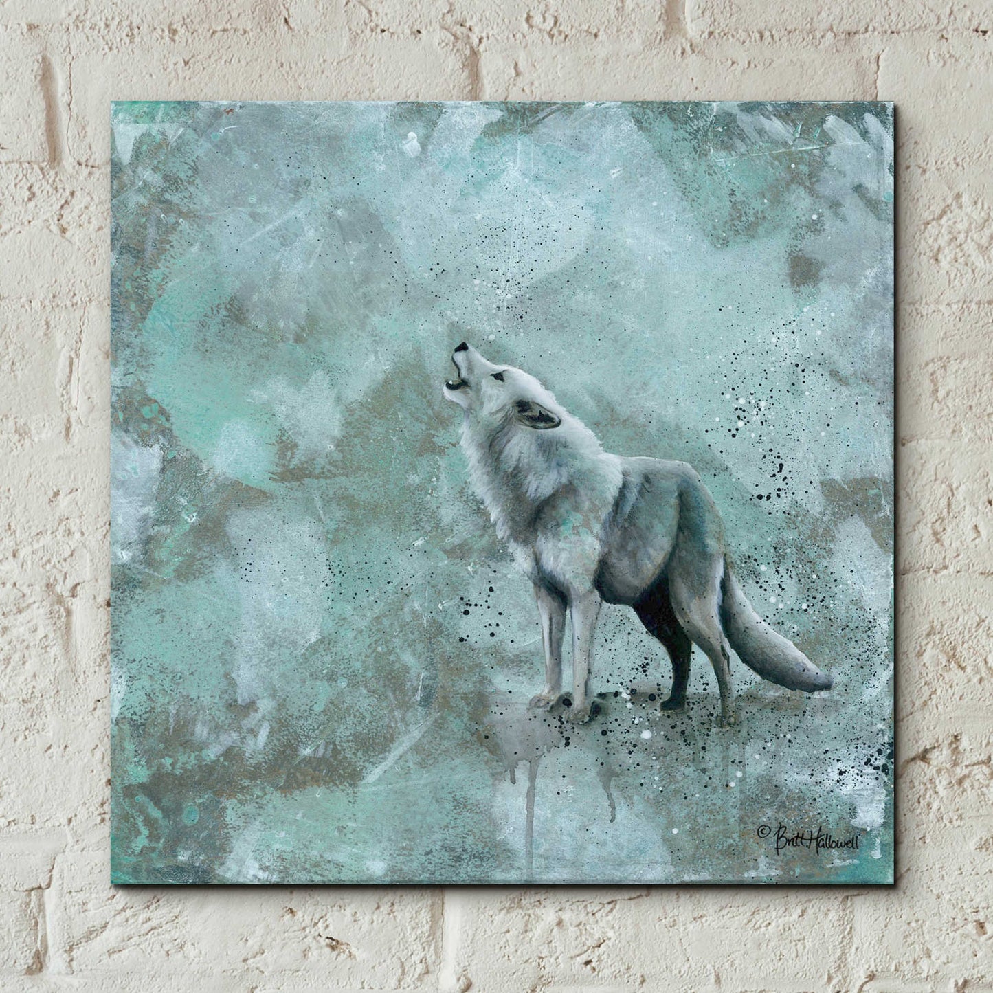 Epic Art 'Simplicity Wolf' by Britt Hallowell, Acrylic Glass Wall Art,12x12