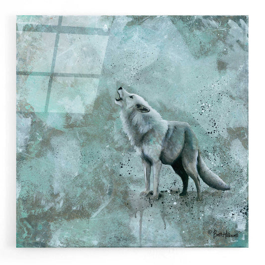 Epic Art 'Simplicity Wolf' by Britt Hallowell, Acrylic Glass Wall Art