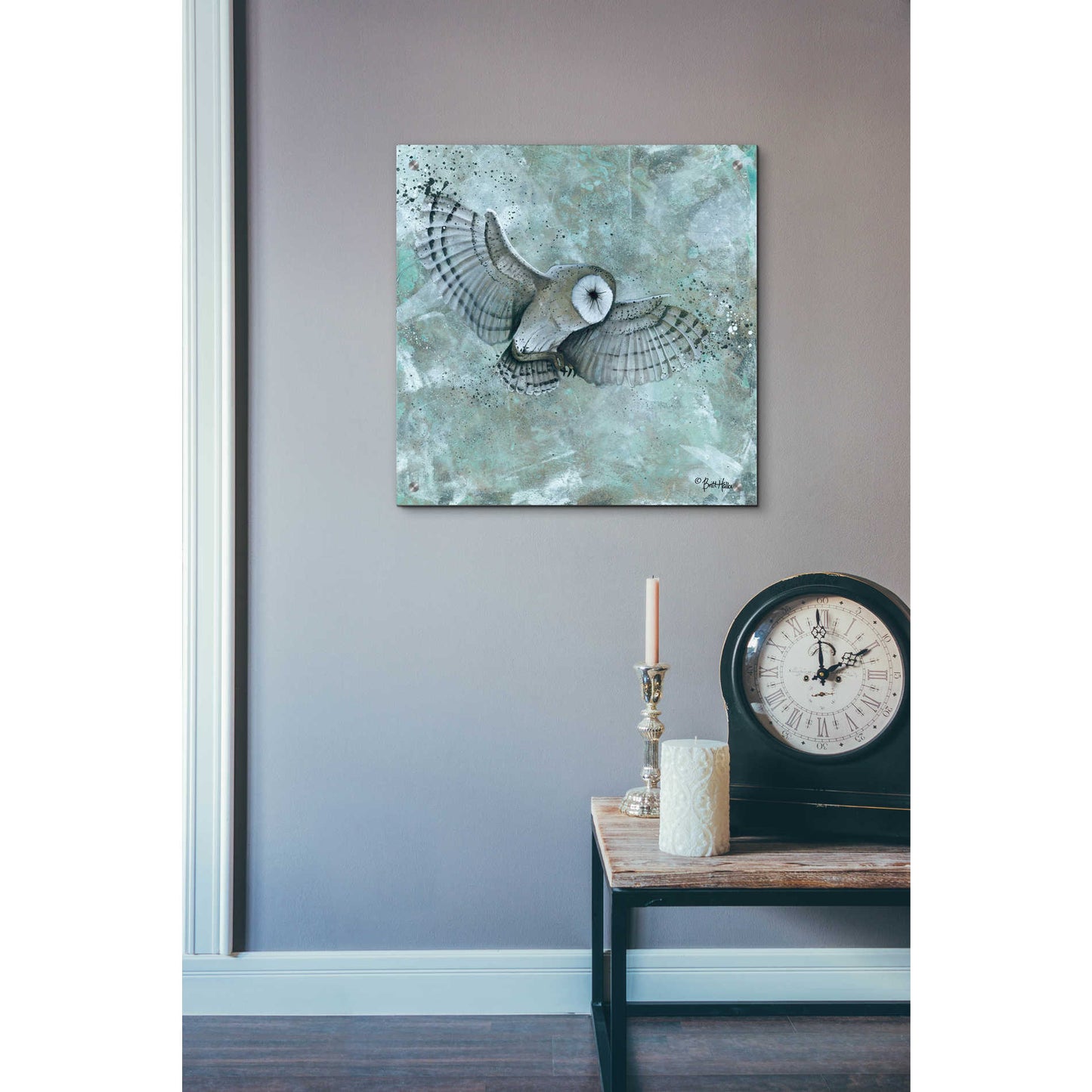 Epic Art 'Simplicity Owl' by Britt Hallowell, Acrylic Glass Wall Art,24x24