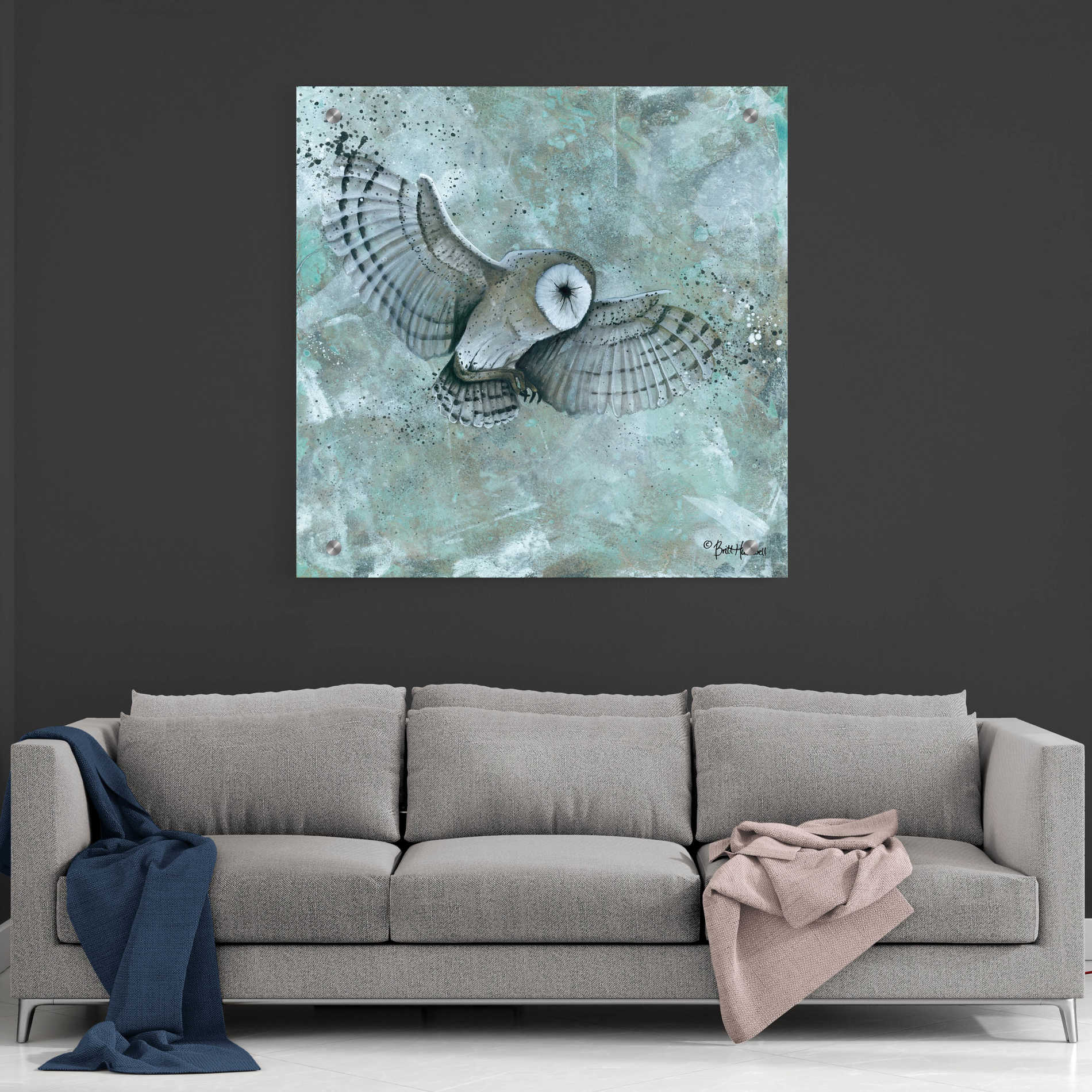 Epic Art 'Simplicity Owl' by Britt Hallowell, Acrylic Glass Wall Art,36x36