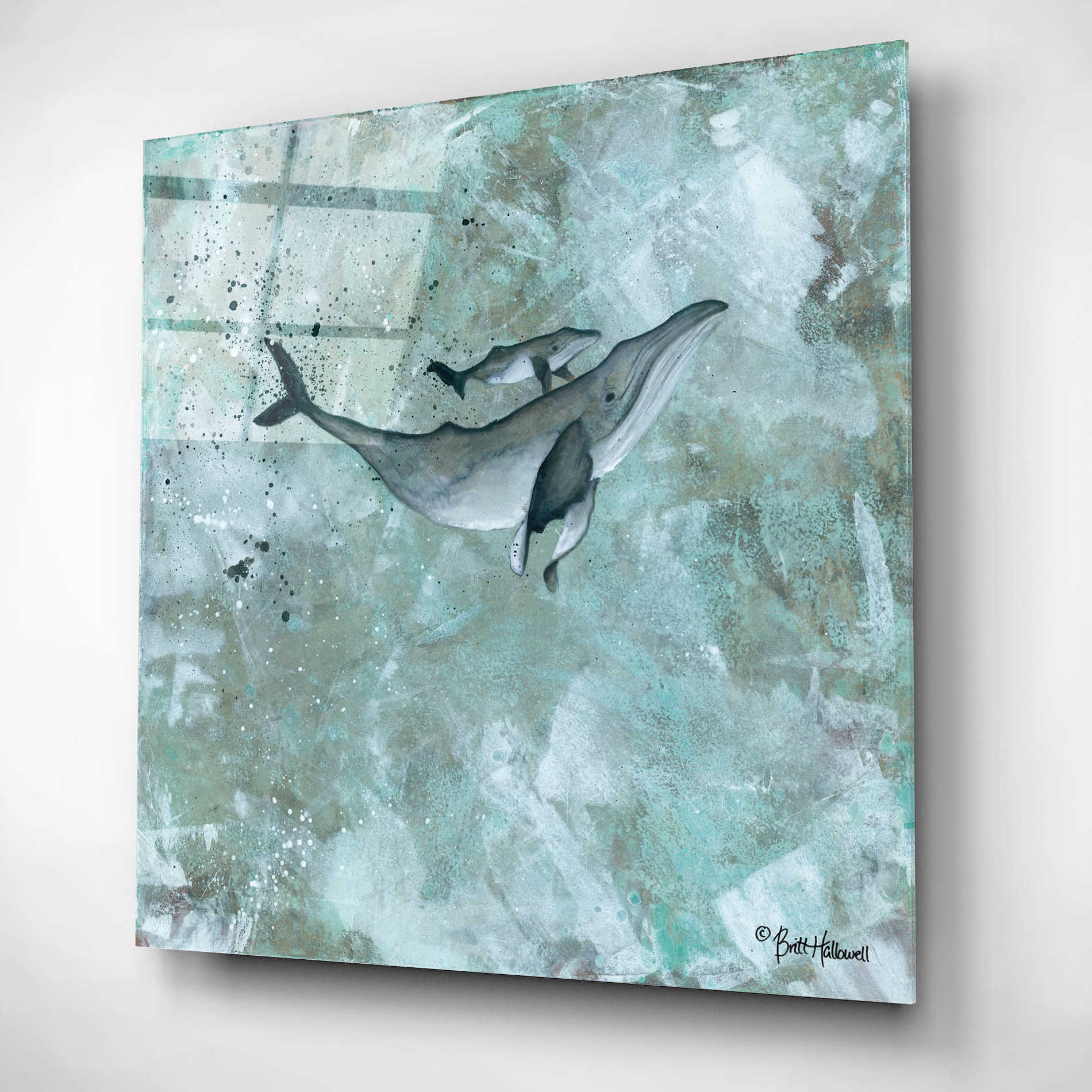 Epic Art 'Simplicity Humpback' by Britt Hallowell, Acrylic Glass Wall Art,12x12