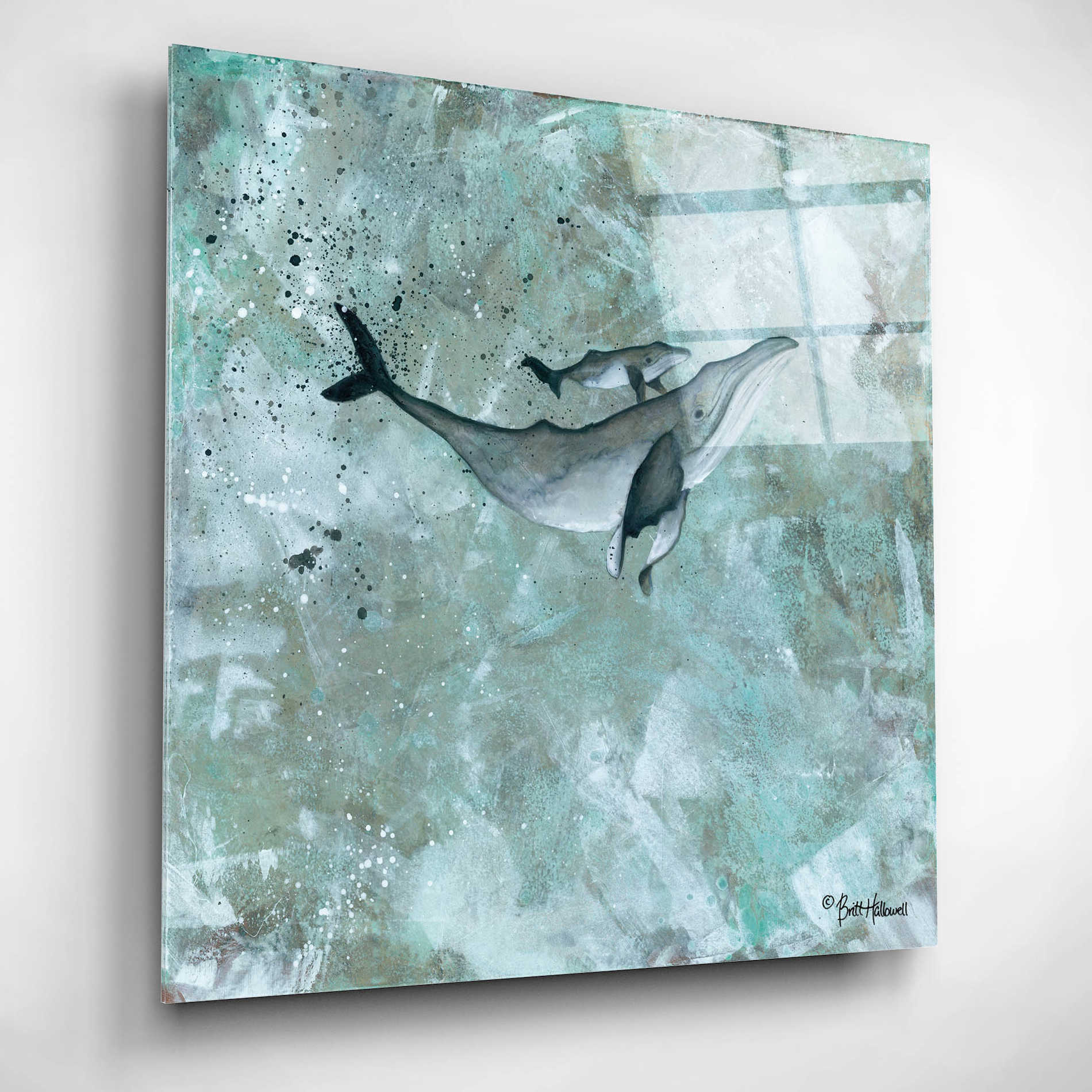 Epic Art 'Simplicity Humpback' by Britt Hallowell, Acrylic Glass Wall Art,12x12