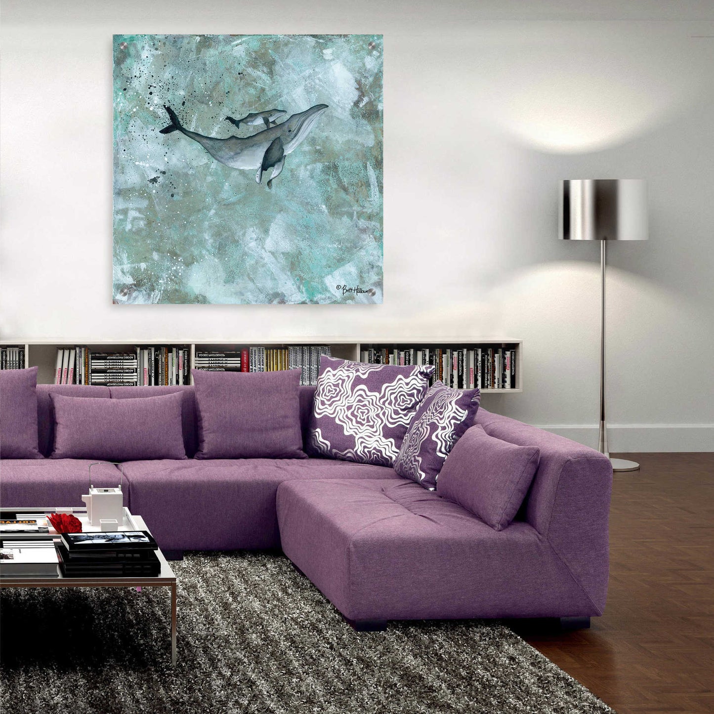 Epic Art 'Simplicity Humpback' by Britt Hallowell, Acrylic Glass Wall Art,36x36