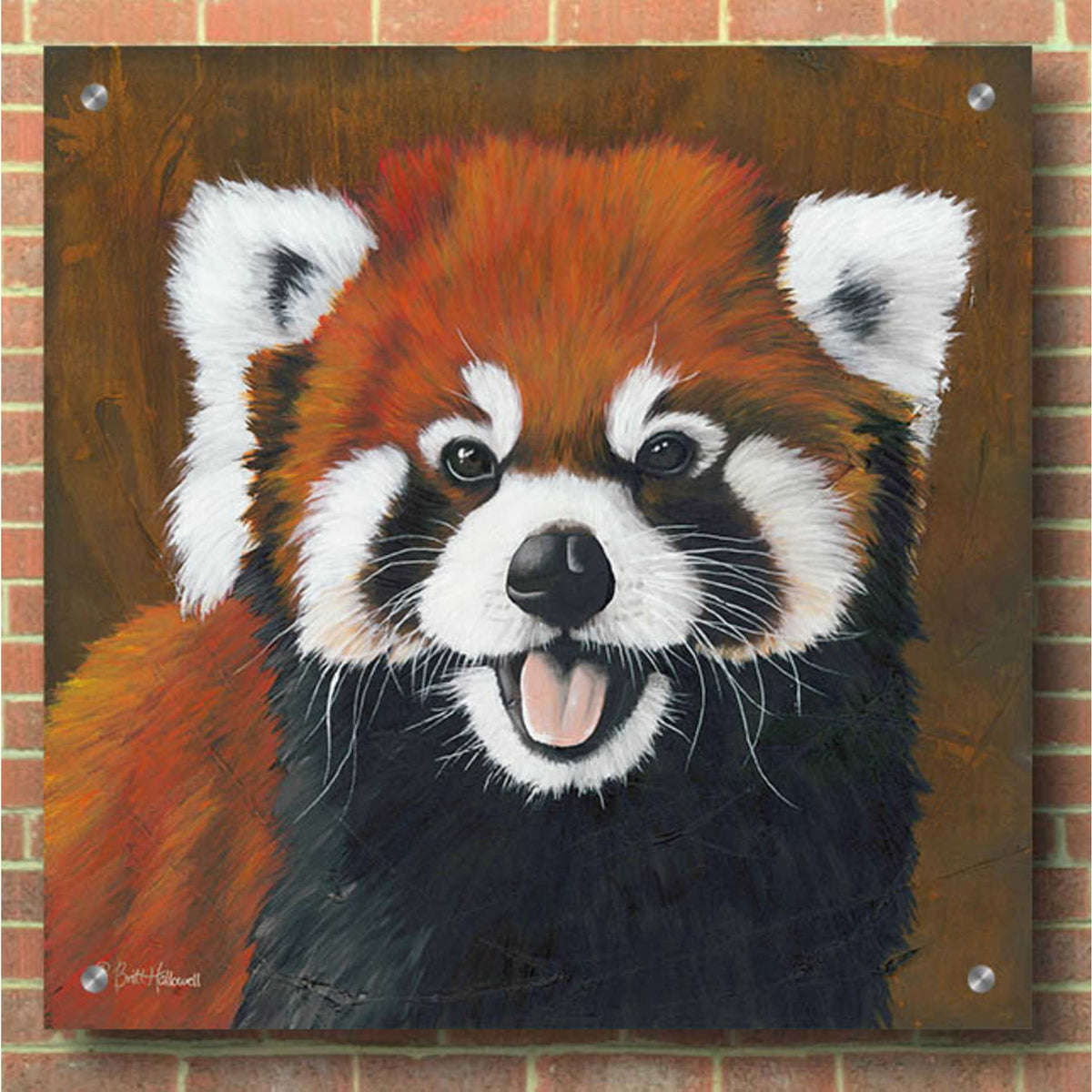 Epic Art 'Red' by Britt Hallowell, Acrylic Glass Wall Art,36x36