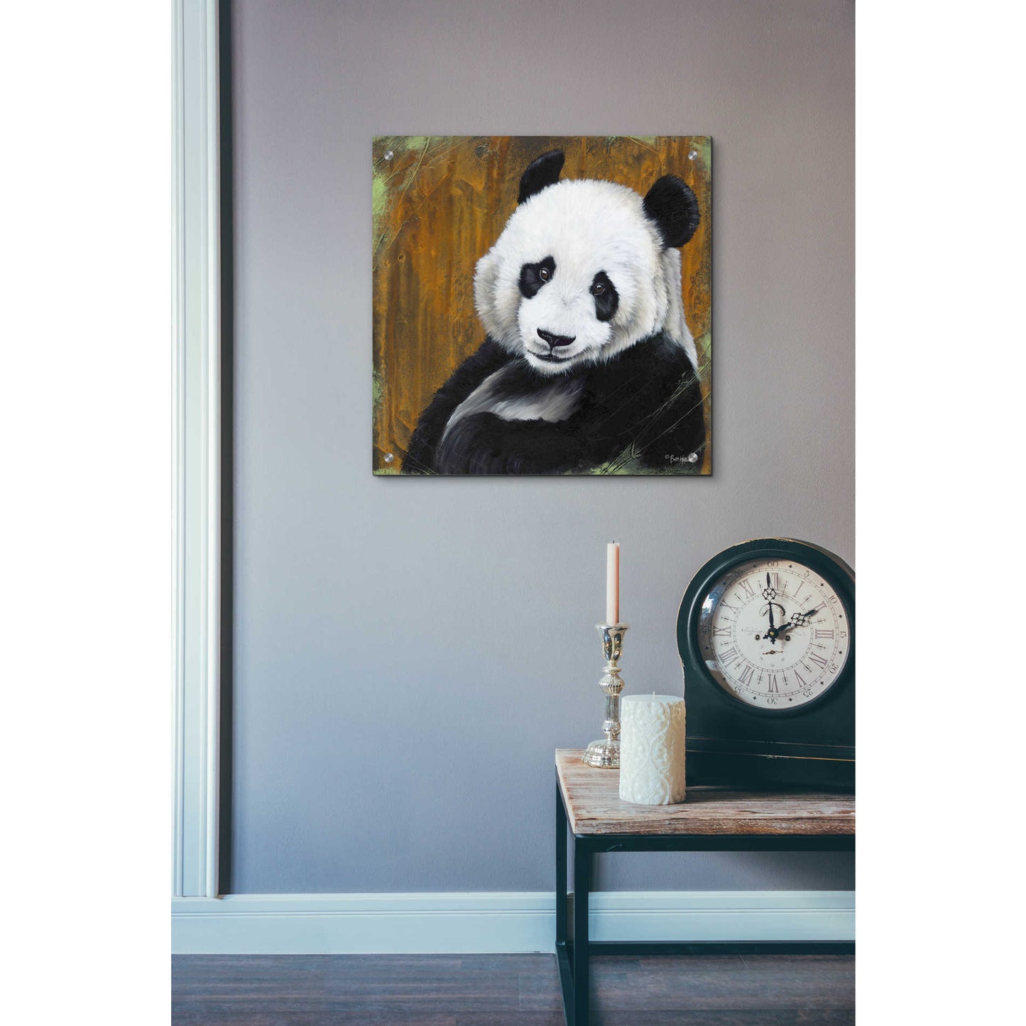 Epic Art 'Panda Smile' by Britt Hallowell, Acrylic Glass Wall Art,24x24