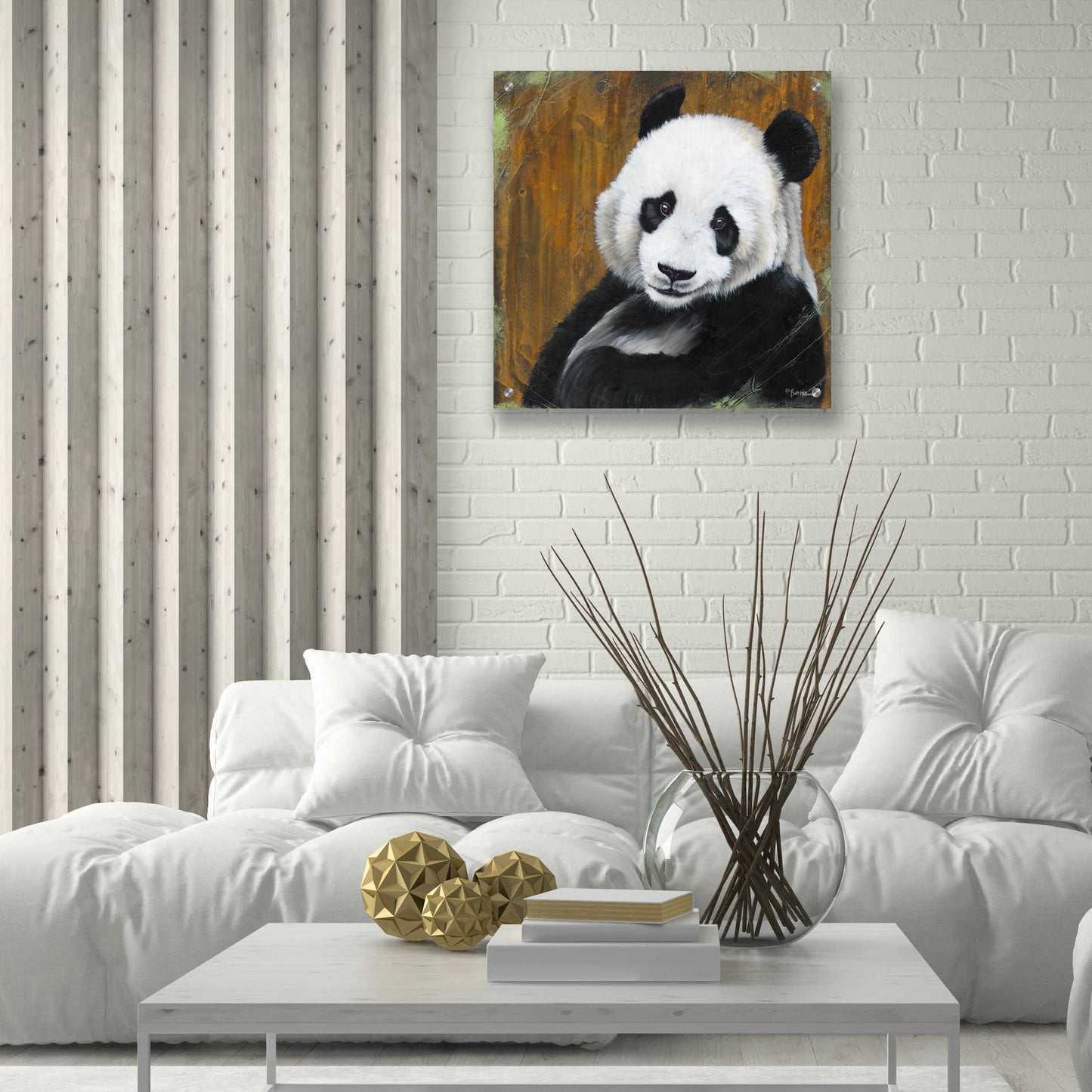 Epic Art 'Panda Smile' by Britt Hallowell, Acrylic Glass Wall Art,24x24