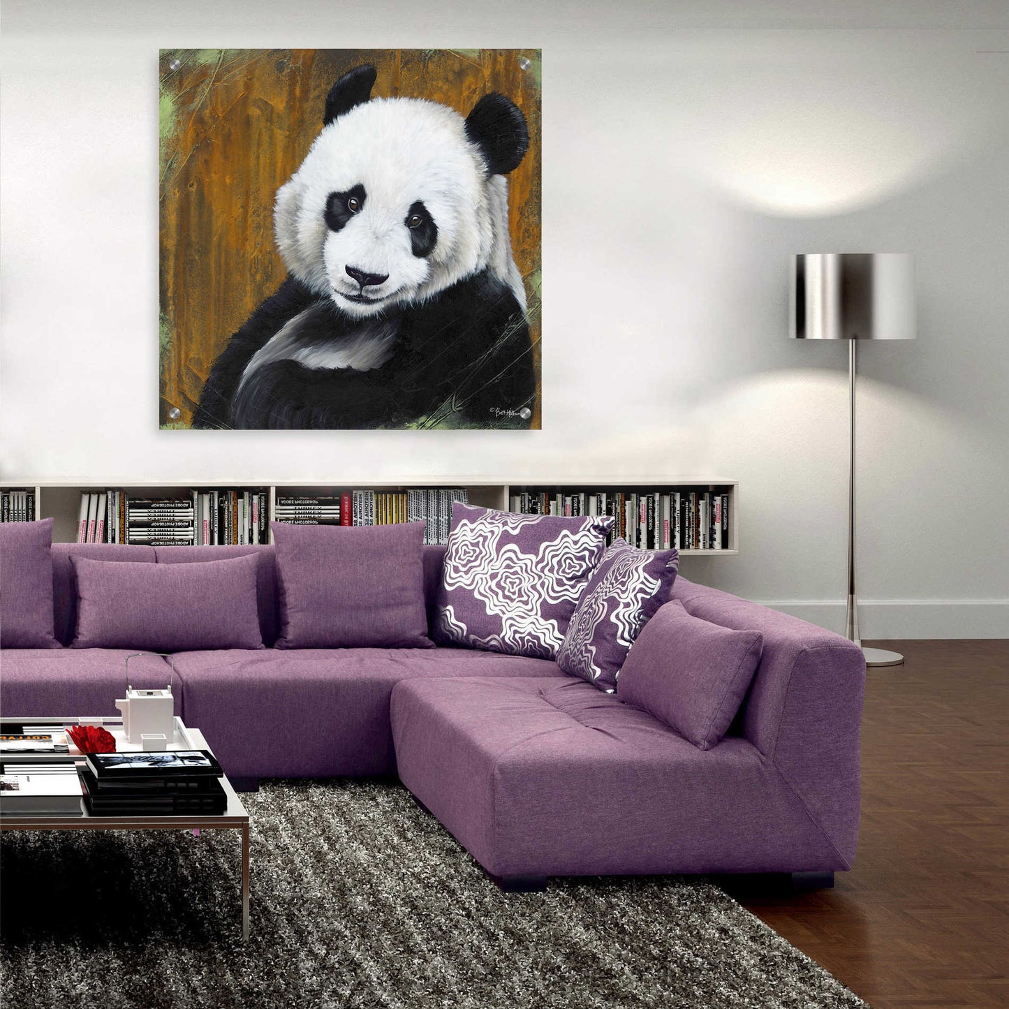 Epic Art 'Panda Smile' by Britt Hallowell, Acrylic Glass Wall Art,36x36