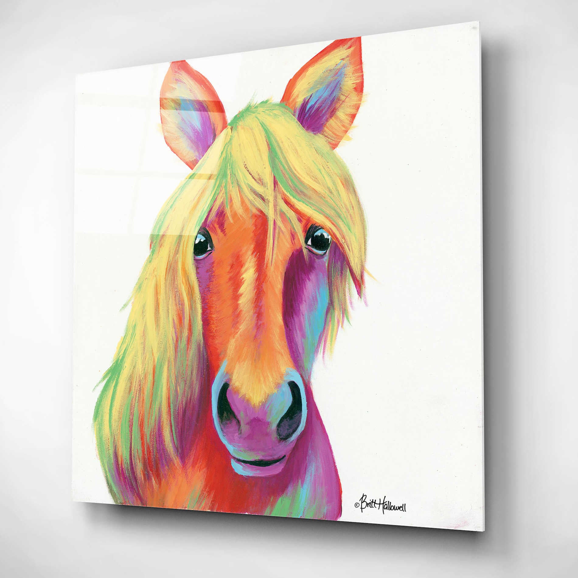 Epic Art 'Cheery Horse' by Britt Hallowell, Acrylic Glass Wall Art,12x12