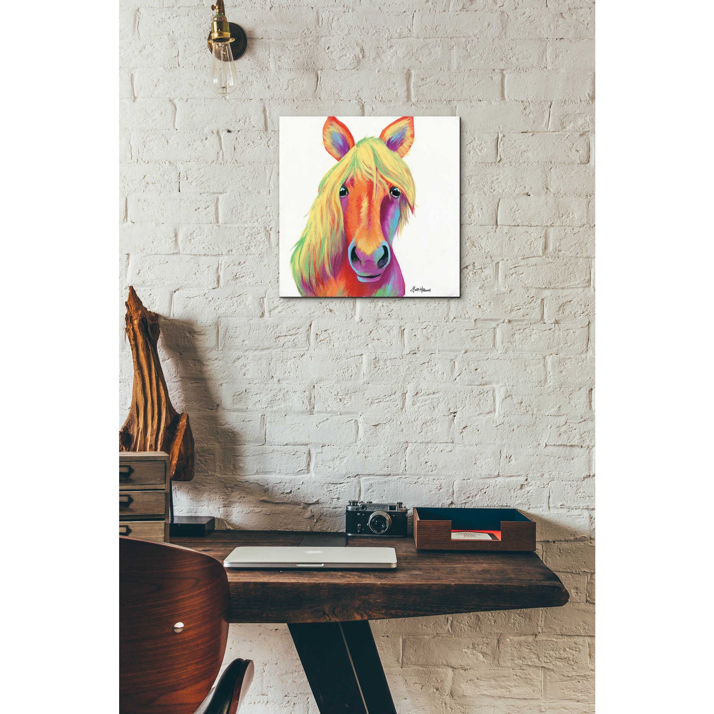 Epic Art 'Cheery Horse' by Britt Hallowell, Acrylic Glass Wall Art,12x12