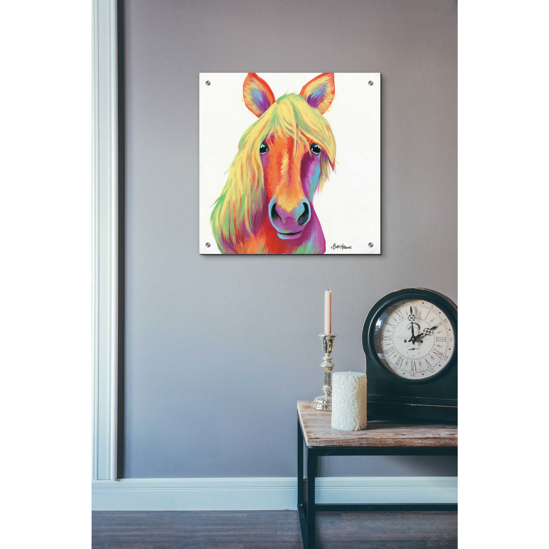 Epic Art 'Cheery Horse' by Britt Hallowell, Acrylic Glass Wall Art,24x24