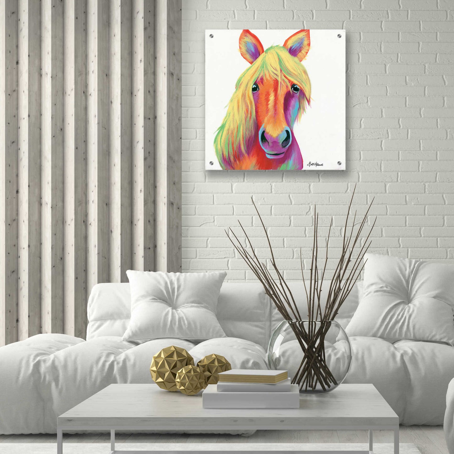 Epic Art 'Cheery Horse' by Britt Hallowell, Acrylic Glass Wall Art,24x24