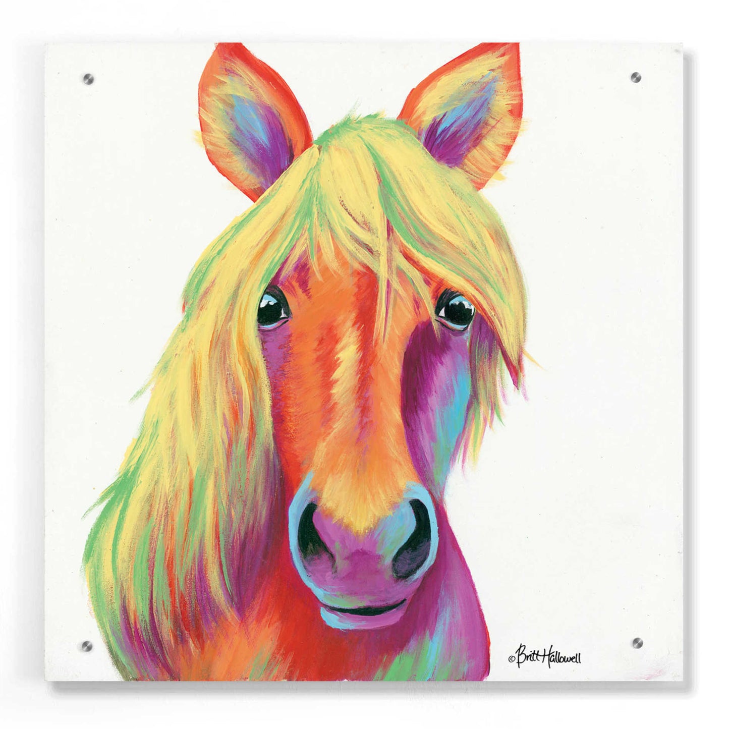 Epic Art 'Cheery Horse' by Britt Hallowell, Acrylic Glass Wall Art,24x24