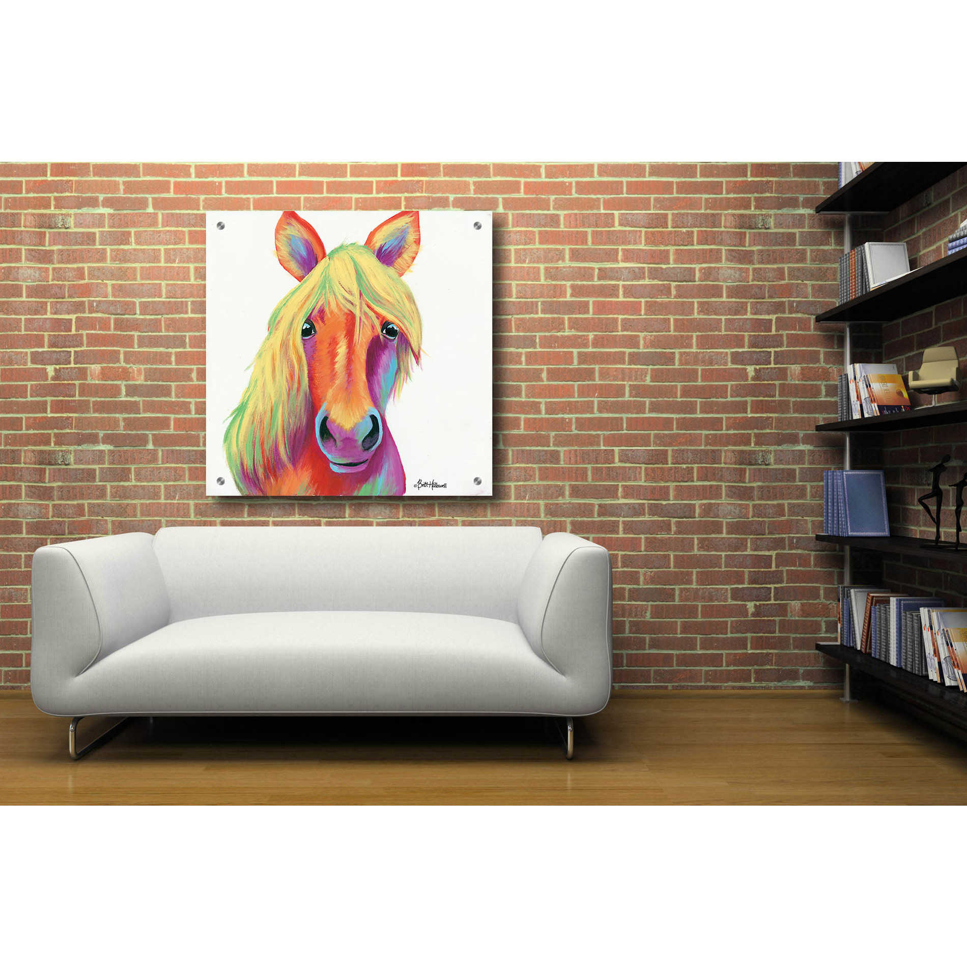 Epic Art 'Cheery Horse' by Britt Hallowell, Acrylic Glass Wall Art,36x36