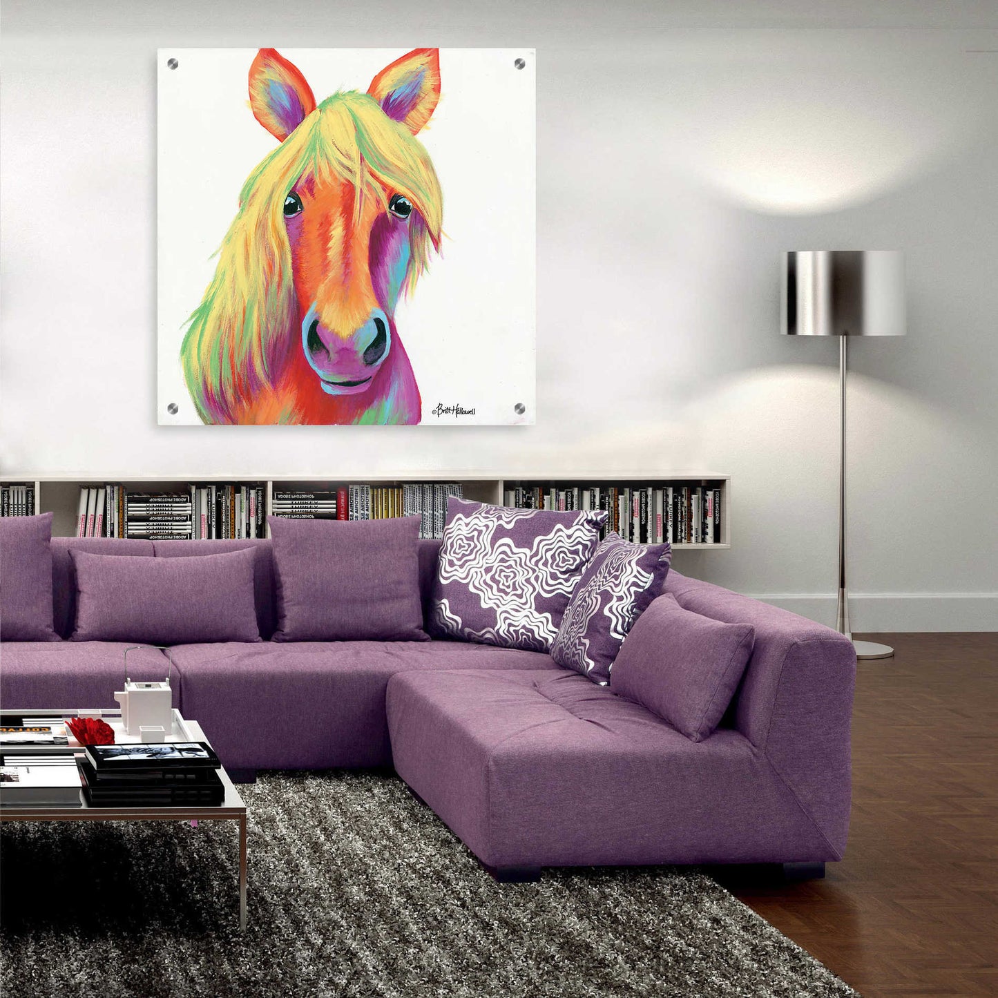 Epic Art 'Cheery Horse' by Britt Hallowell, Acrylic Glass Wall Art,36x36