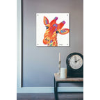 Epic Art 'Cheery Giraffe' by Britt Hallowell, Acrylic Glass Wall Art,24x24