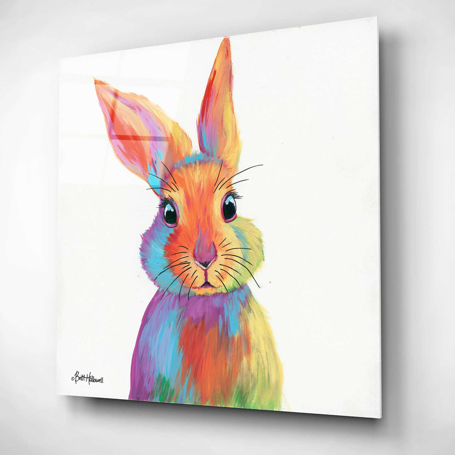 Epic Art 'Cheery Bunny' by Britt Hallowell, Acrylic Glass Wall Art,12x12