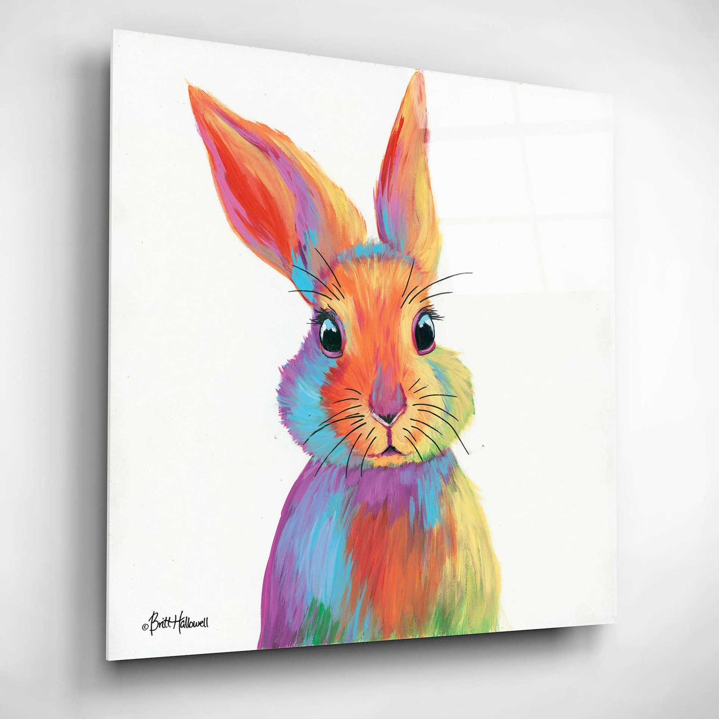 Epic Art 'Cheery Bunny' by Britt Hallowell, Acrylic Glass Wall Art,12x12