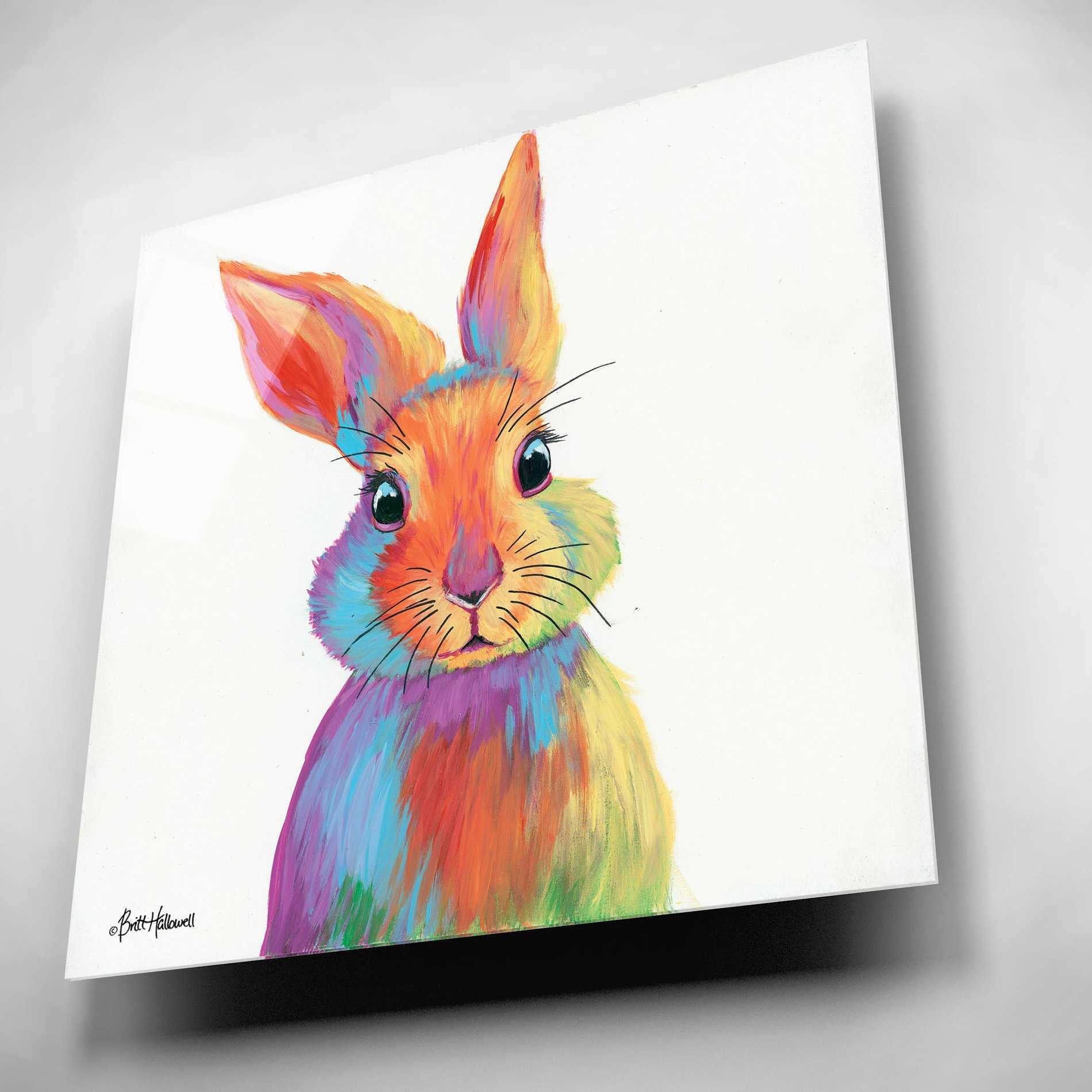 Epic Art 'Cheery Bunny' by Britt Hallowell, Acrylic Glass Wall Art,12x12