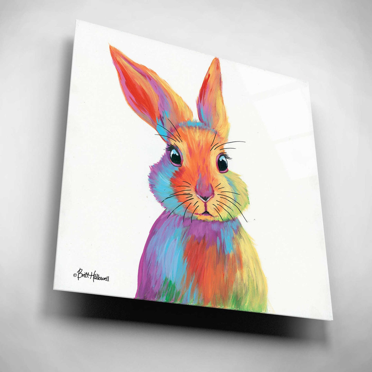 Epic Art 'Cheery Bunny' by Britt Hallowell, Acrylic Glass Wall Art,12x12