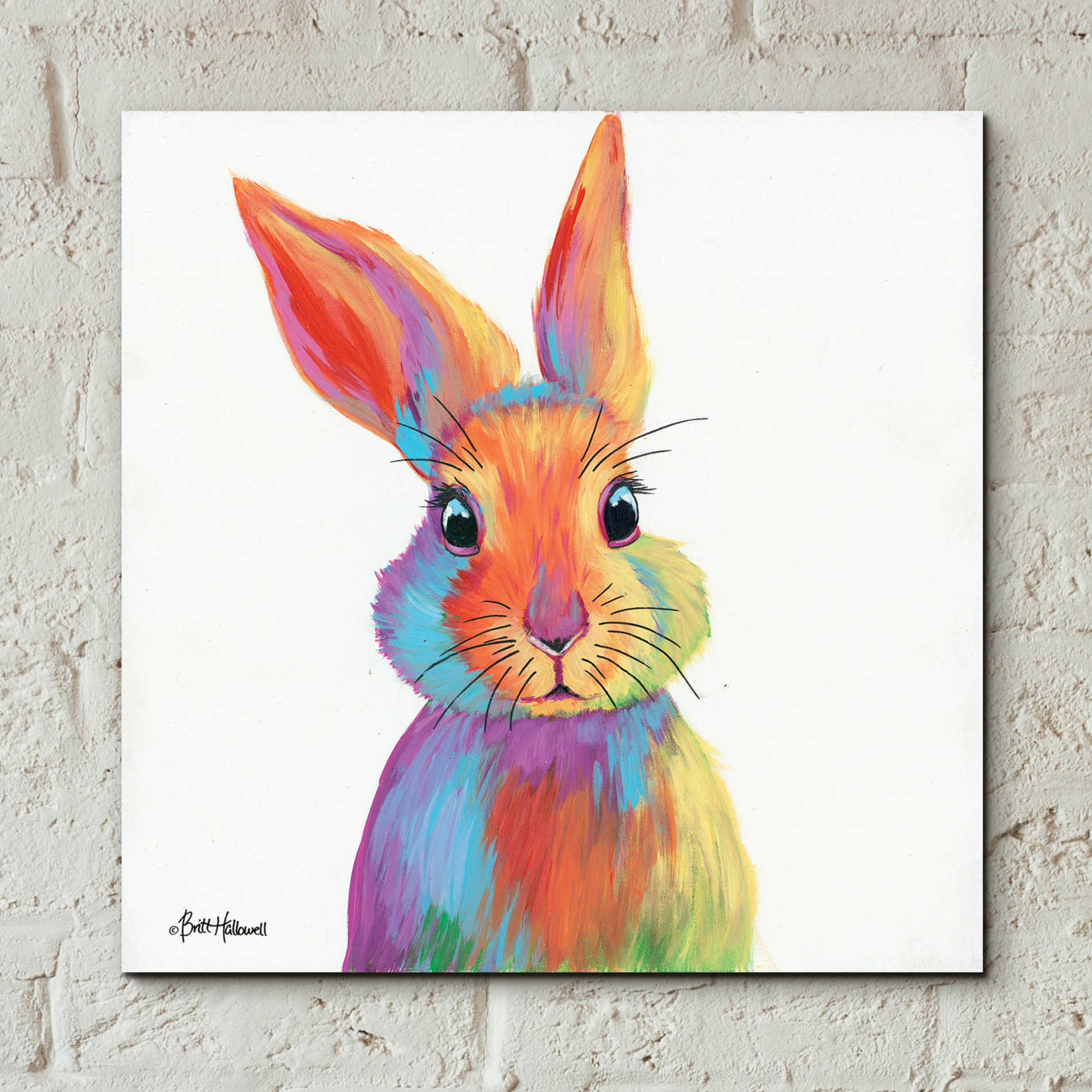 Epic Art 'Cheery Bunny' by Britt Hallowell, Acrylic Glass Wall Art,12x12