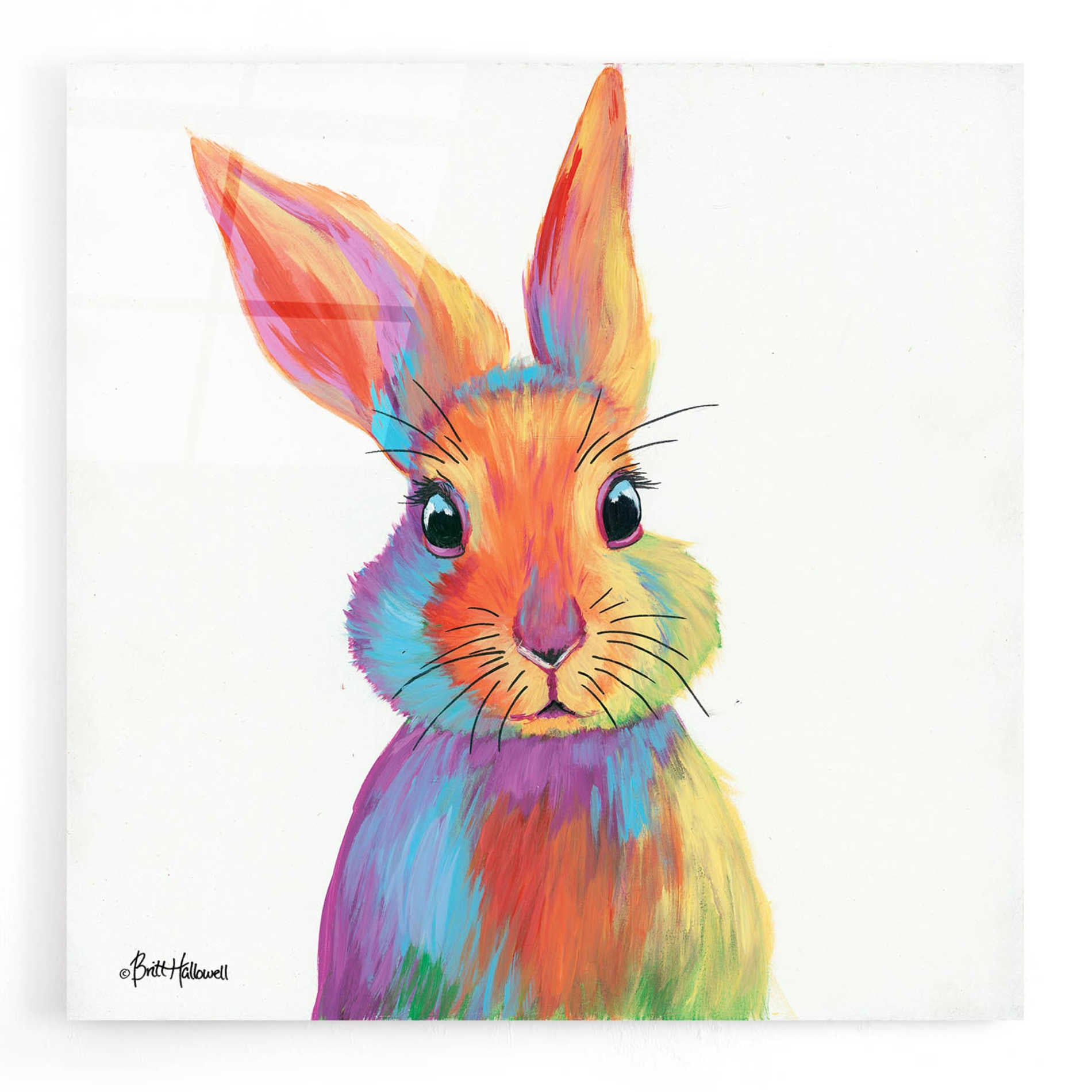 Epic Art 'Cheery Bunny' by Britt Hallowell, Acrylic Glass Wall Art,12x12