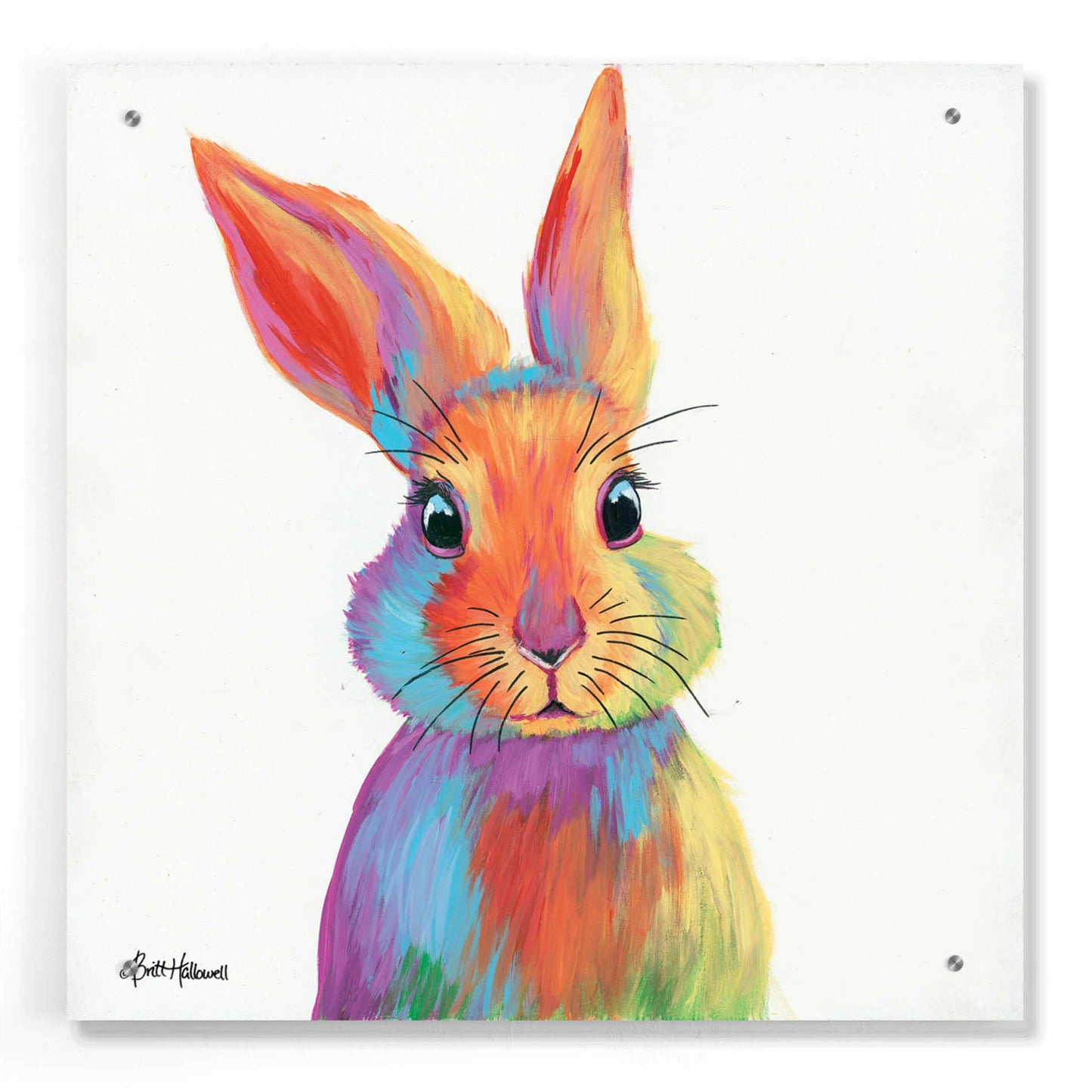 Epic Art 'Cheery Bunny' by Britt Hallowell, Acrylic Glass Wall Art,24x24