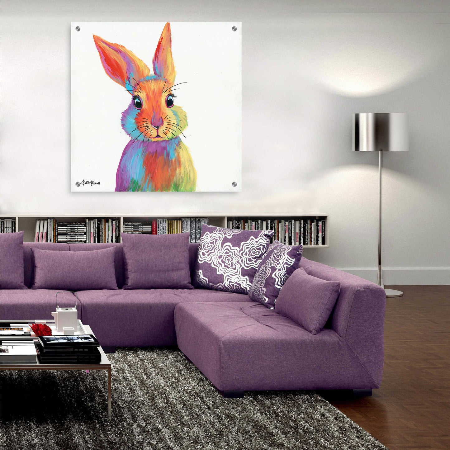 Epic Art 'Cheery Bunny' by Britt Hallowell, Acrylic Glass Wall Art,36x36