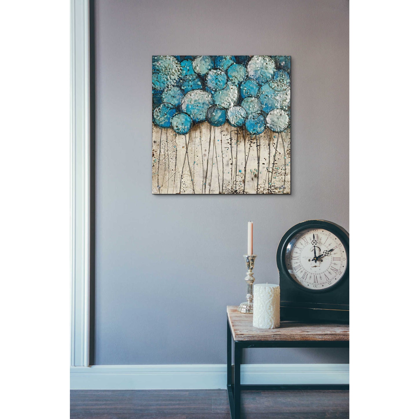 Epic Art 'Bubble Trees in Blue' by Britt Hallowell, Acrylic Glass Wall Art,24x24