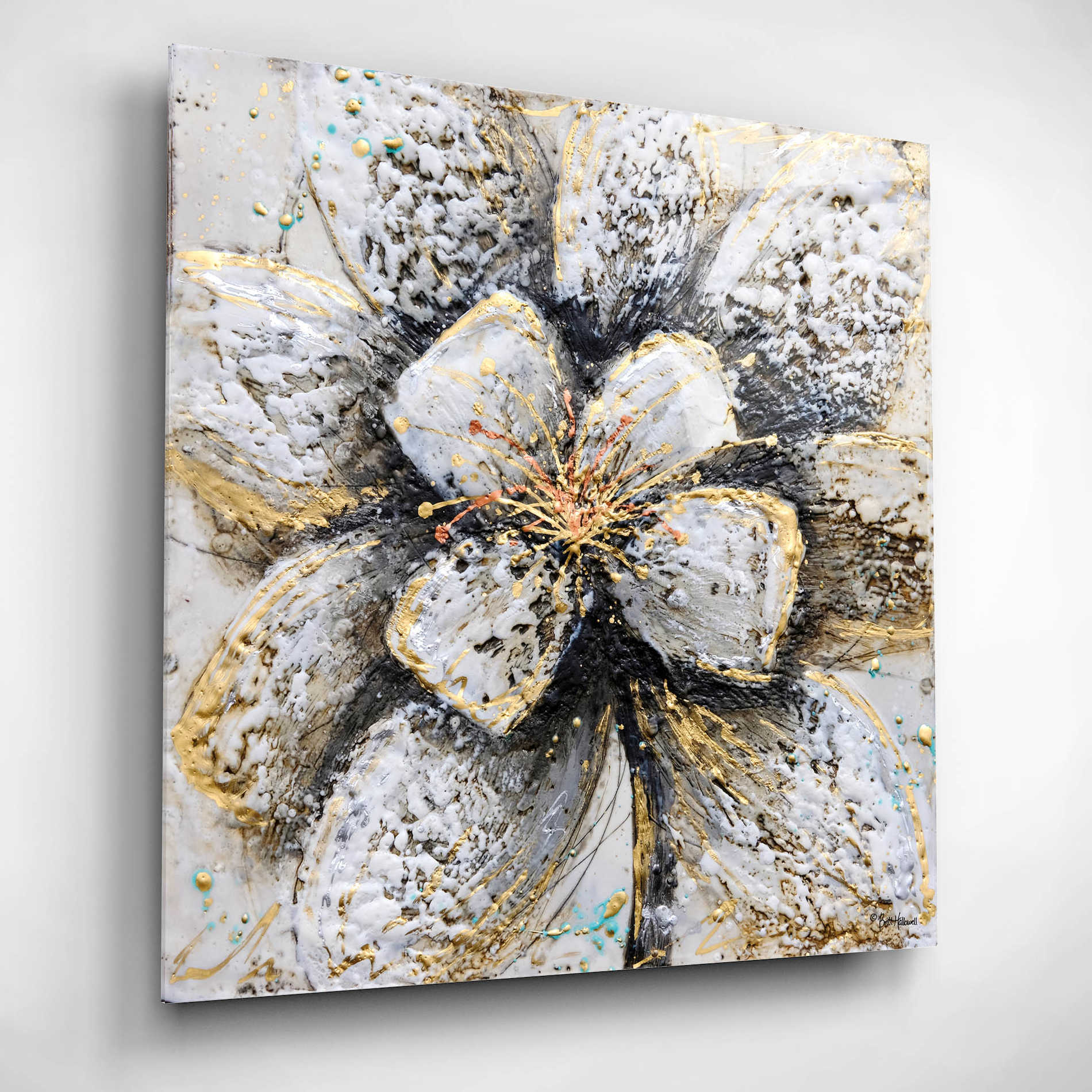 Epic Art 'Explosion of Petals' by Britt Hallowell, Acrylic Glass Wall Art,12x12