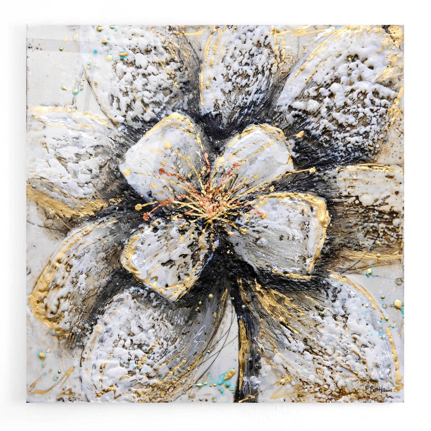 Epic Art 'Explosion of Petals' by Britt Hallowell, Acrylic Glass Wall Art,12x12