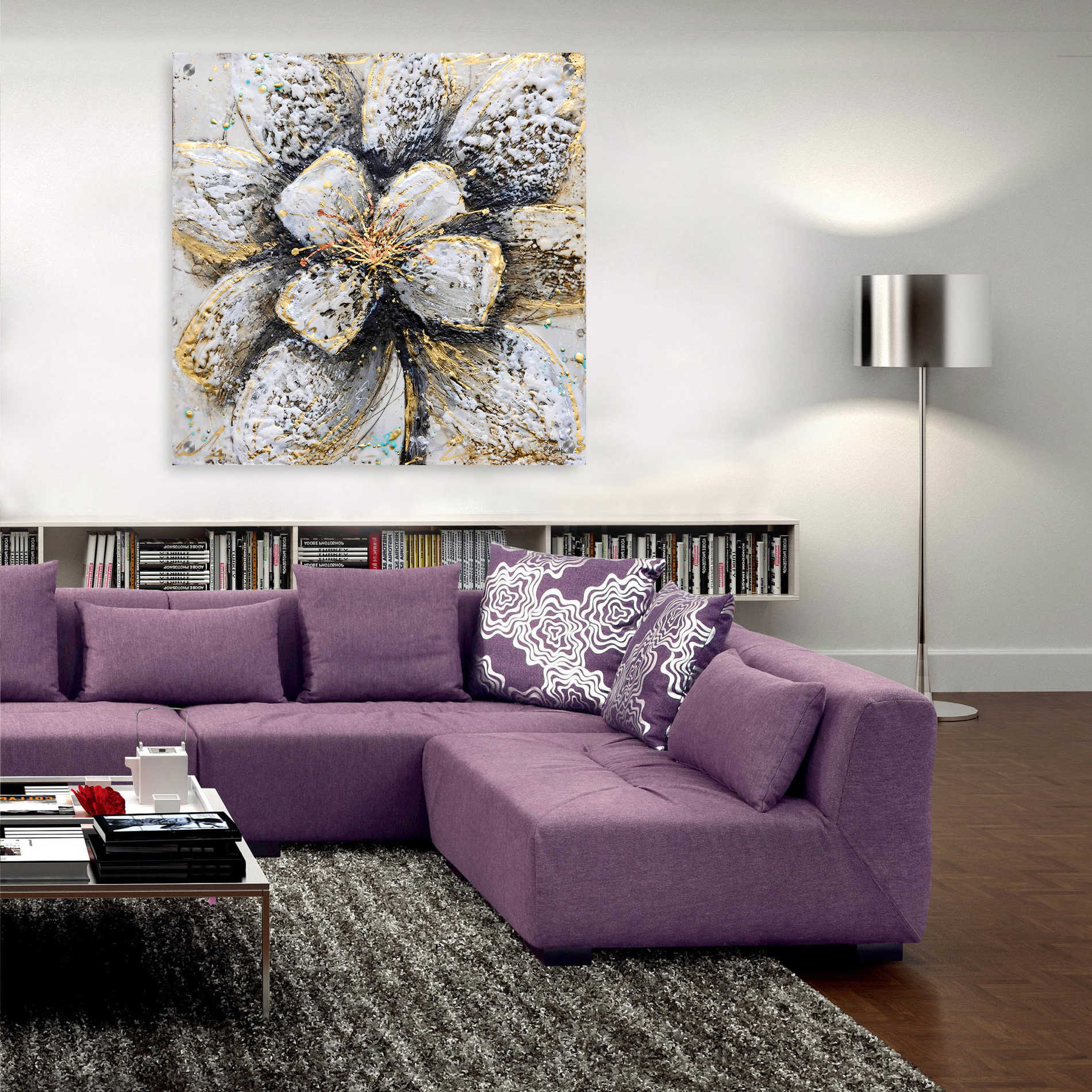 Epic Art 'Explosion of Petals' by Britt Hallowell, Acrylic Glass Wall Art,36x36