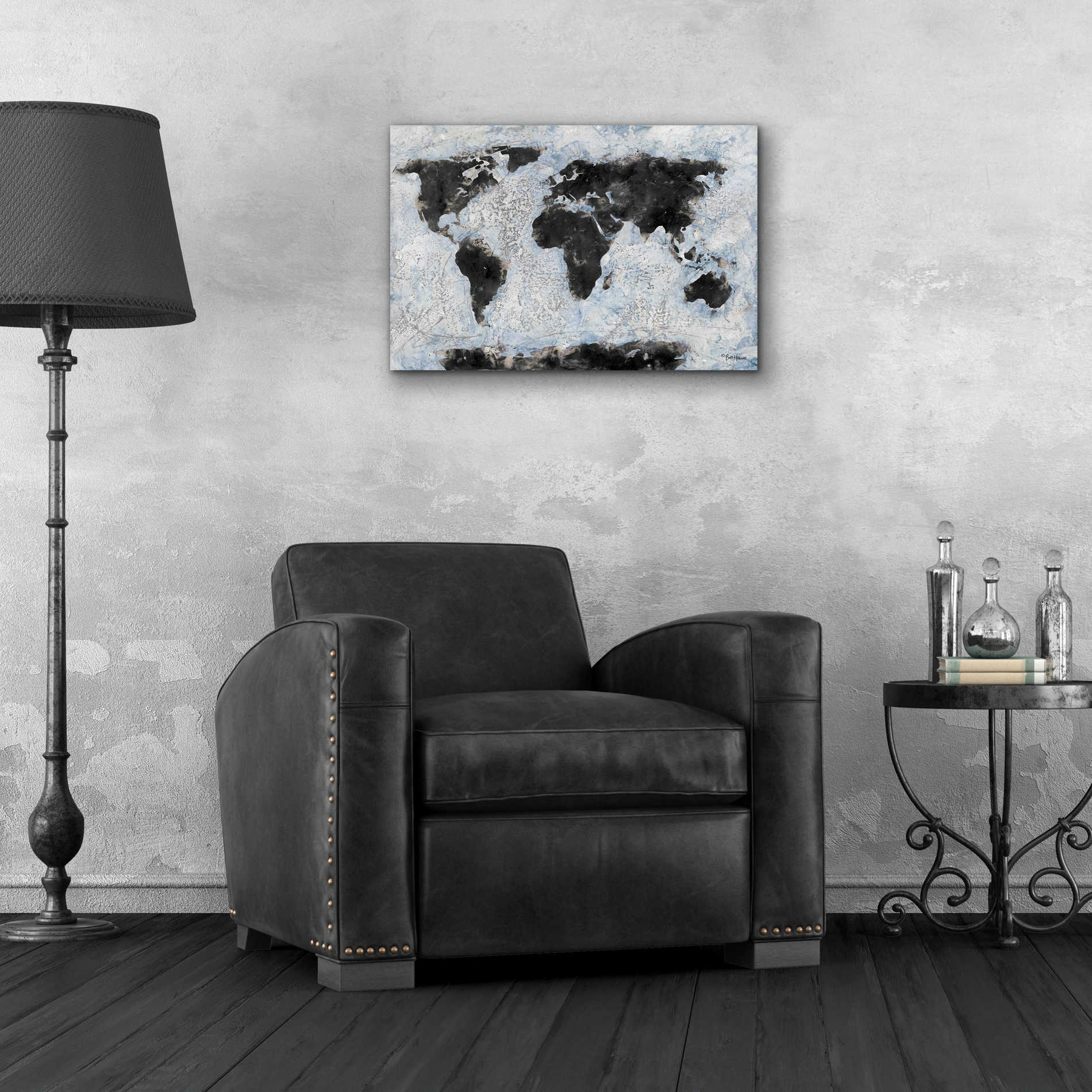 Epic Art 'Old World Map 2' by Britt Hallowell, Acrylic Glass Wall Art,24x16