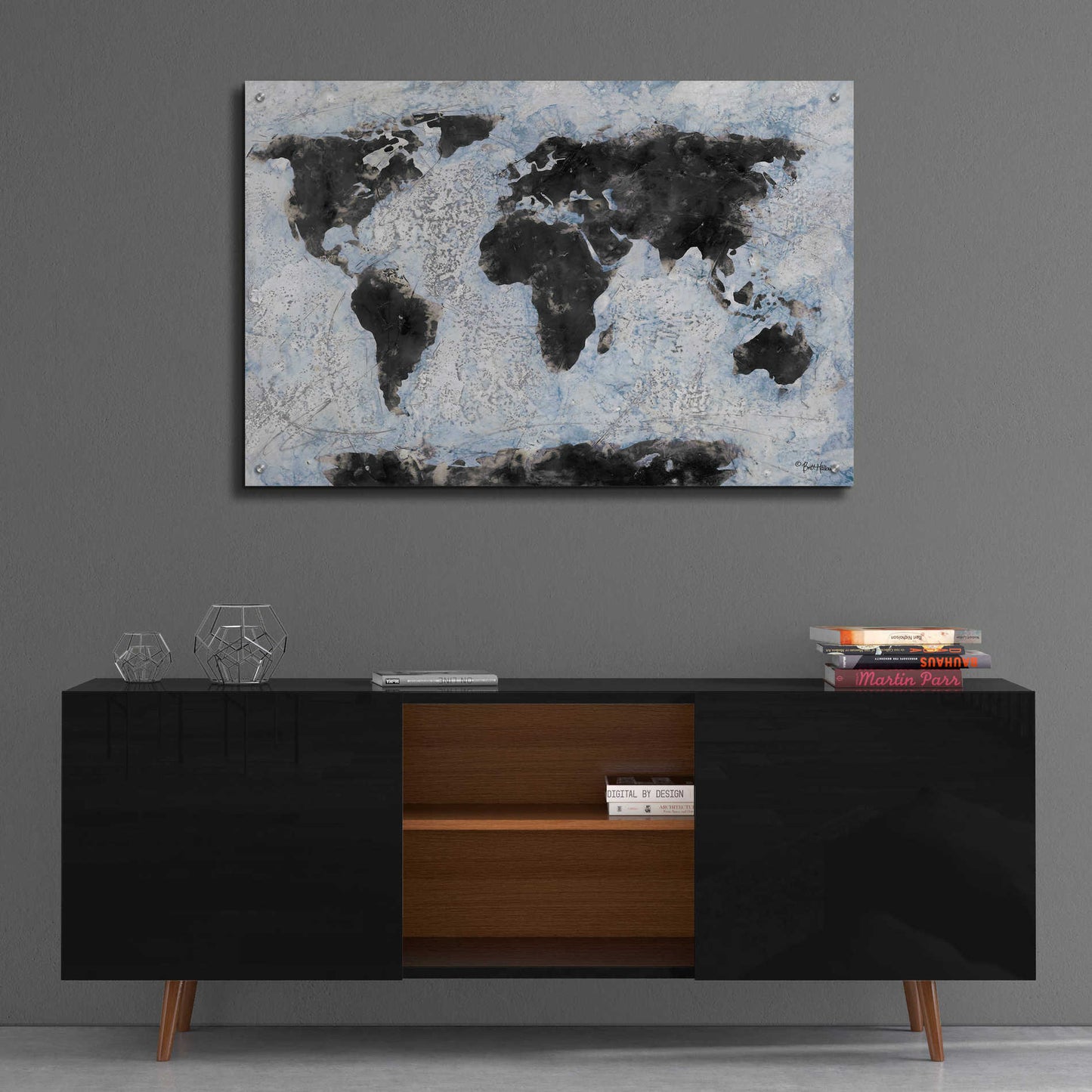 Epic Art 'Old World Map 2' by Britt Hallowell, Acrylic Glass Wall Art,36x24
