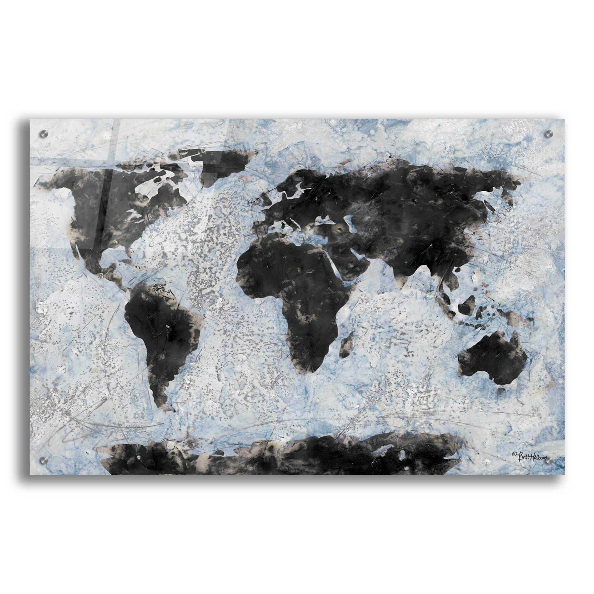 Epic Art 'Old World Map 2' by Britt Hallowell, Acrylic Glass Wall Art,36x24