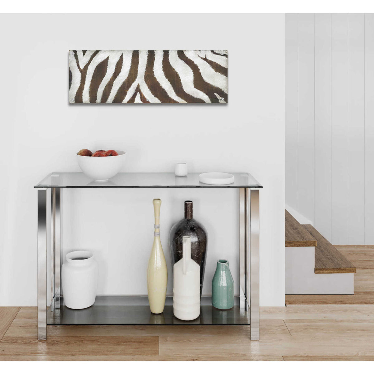 Epic Art 'Different Stripes' by Britt Hallowell, Acrylic Glass Wall Art,36x12