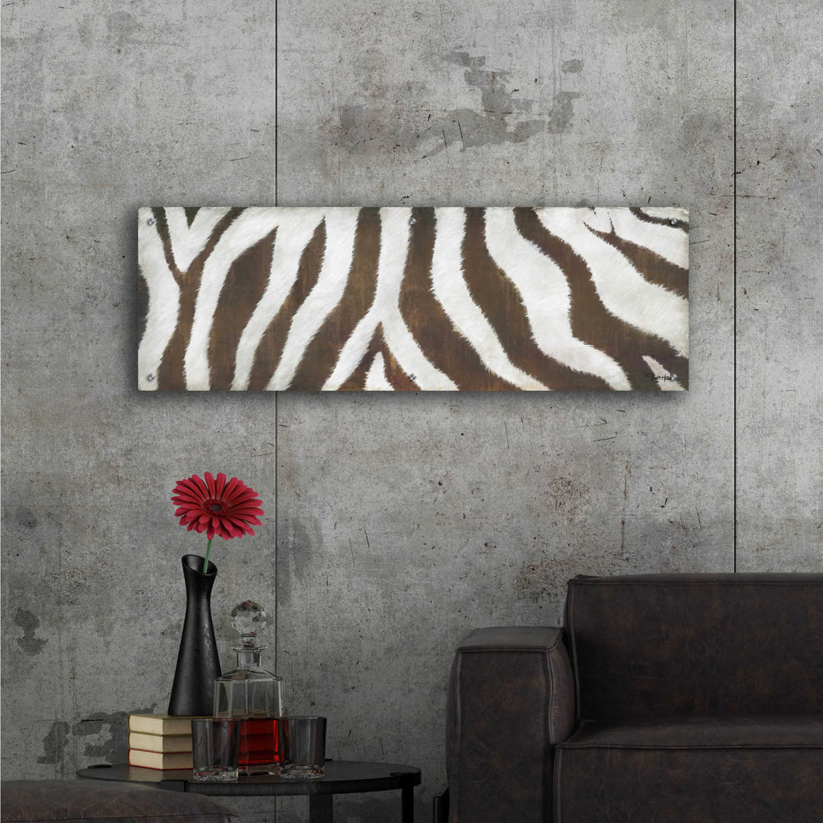 Epic Art 'Different Stripes' by Britt Hallowell, Acrylic Glass Wall Art,48x16