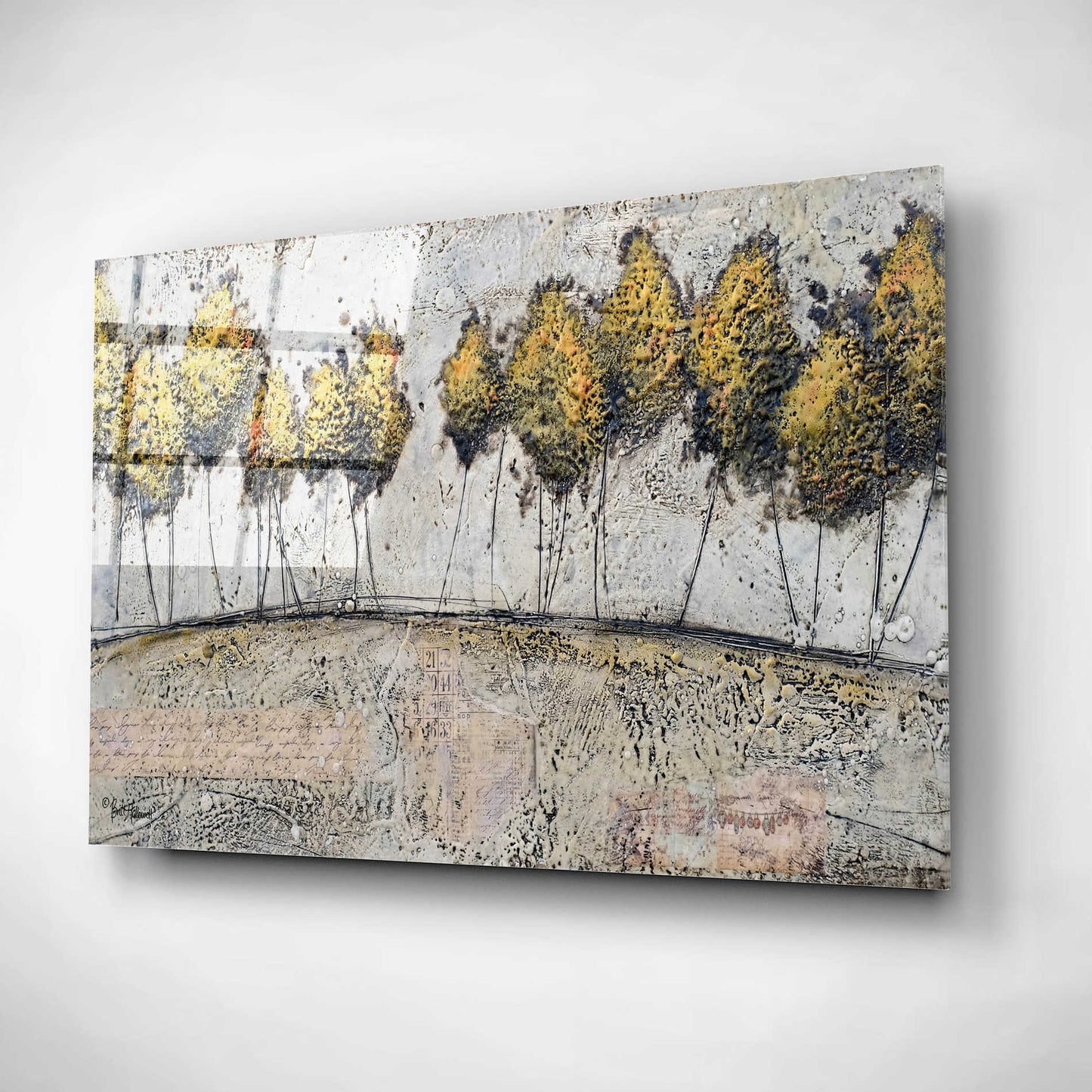 Epic Art 'A Route of Gold' by Britt Hallowell, Acrylic Glass Wall Art,24x16