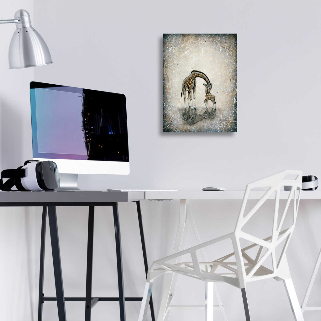 Epic Art 'My Love for You - Giraffes' by Britt Hallowell, Acrylic Glass Wall Art,12x16