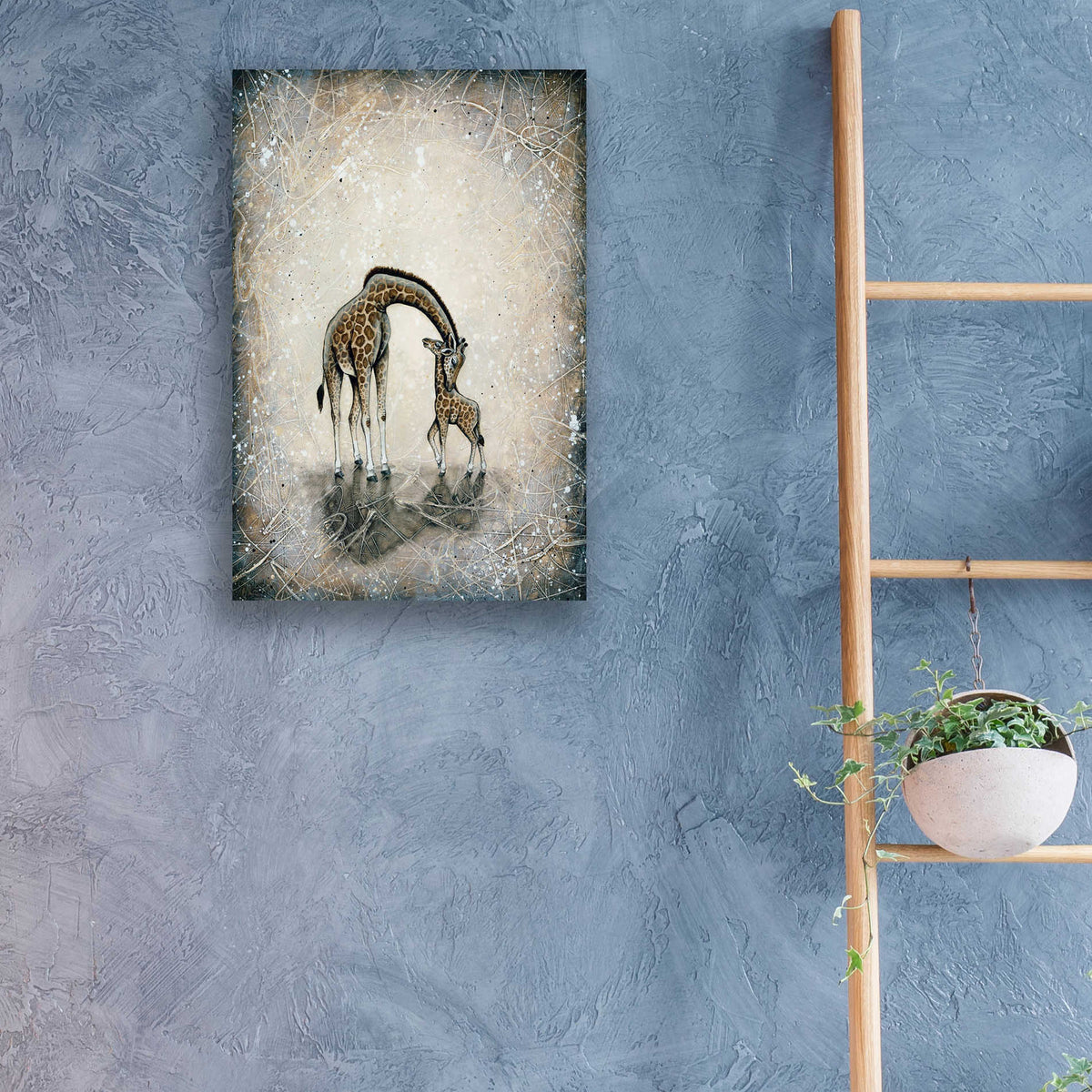 Epic Art 'My Love for You - Giraffes' by Britt Hallowell, Acrylic Glass Wall Art,16x24