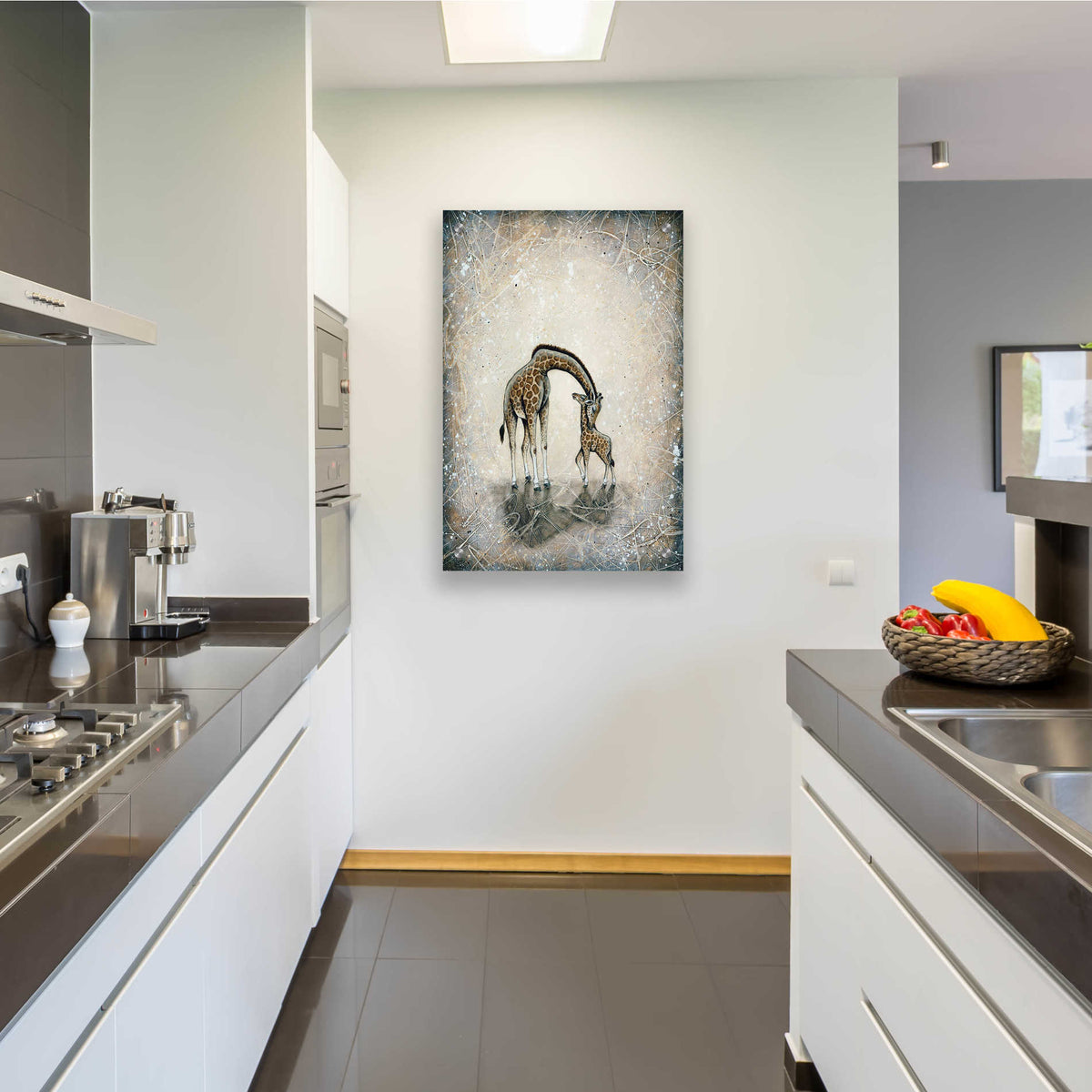 Epic Art 'My Love for You - Giraffes' by Britt Hallowell, Acrylic Glass Wall Art,24x36