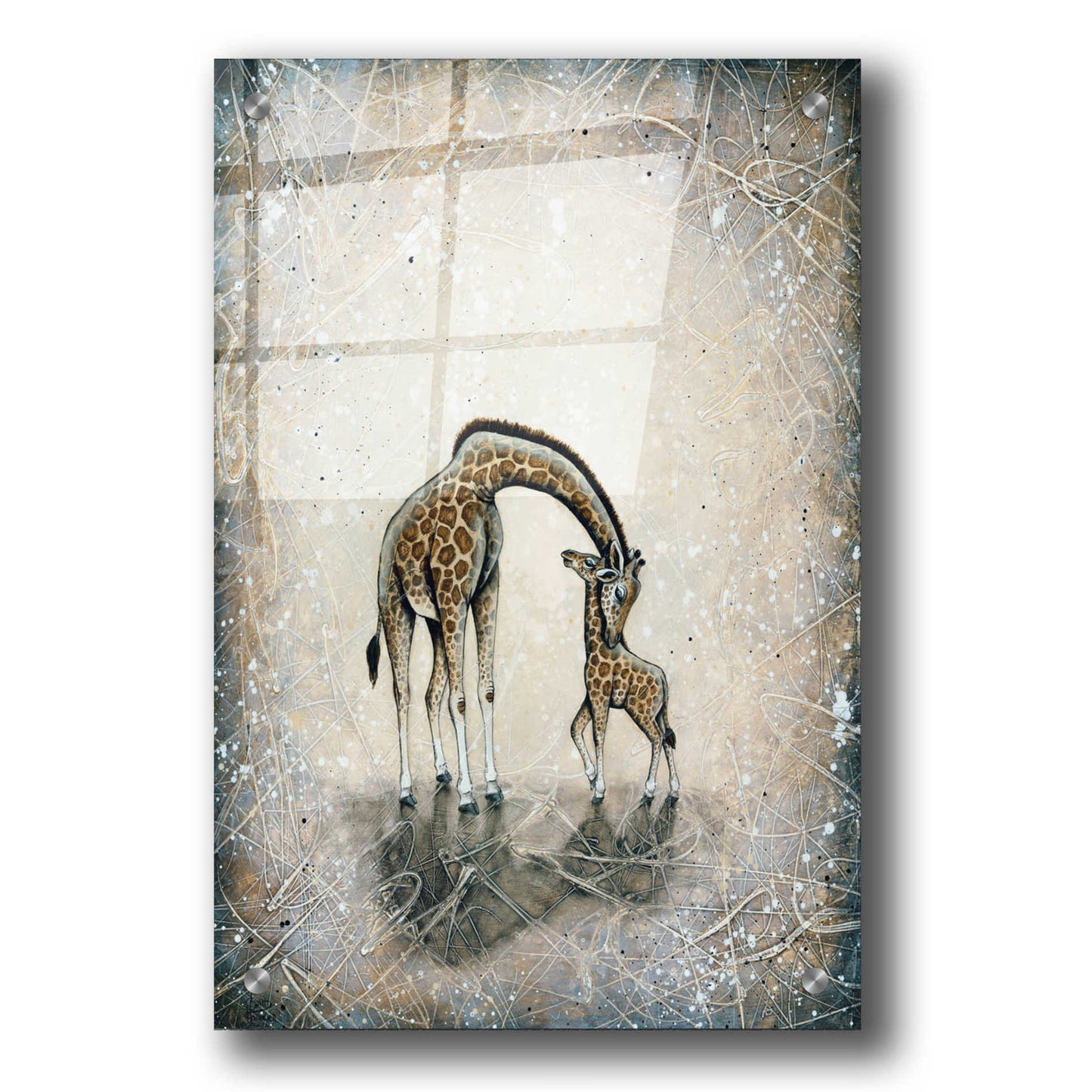 Epic Art 'My Love for You - Giraffes' by Britt Hallowell, Acrylic Glass Wall Art,24x36