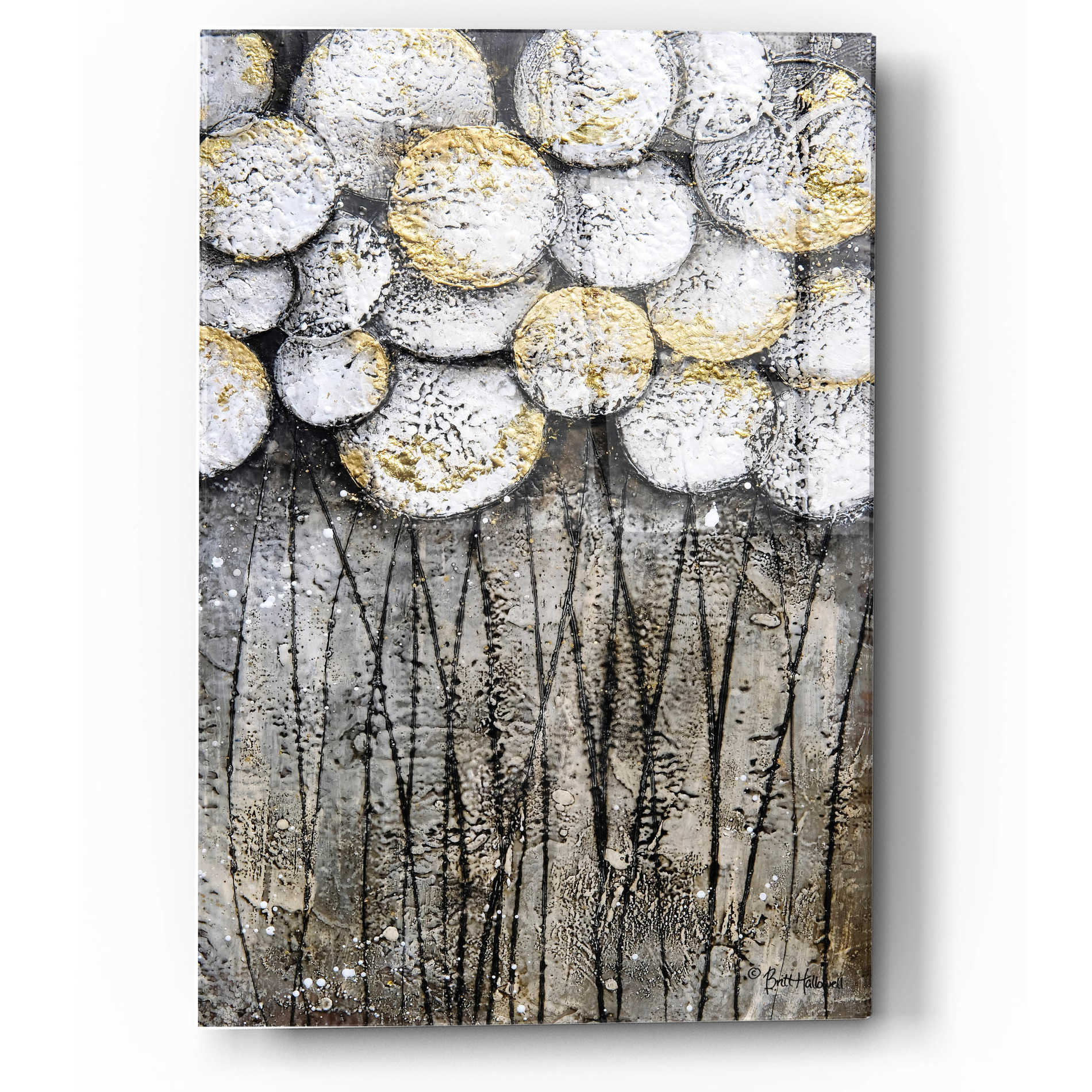 Epic Art 'Bubble Trees in White' by Britt Hallowell, Acrylic Glass Wall Art,12x16