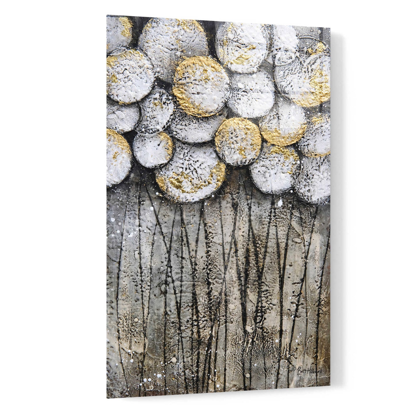 Epic Art 'Bubble Trees in White' by Britt Hallowell, Acrylic Glass Wall Art,16x24