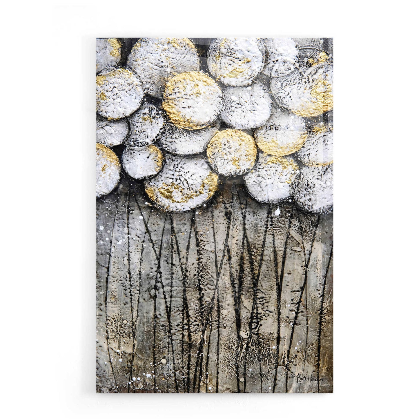 Epic Art 'Bubble Trees in White' by Britt Hallowell, Acrylic Glass Wall Art,16x24