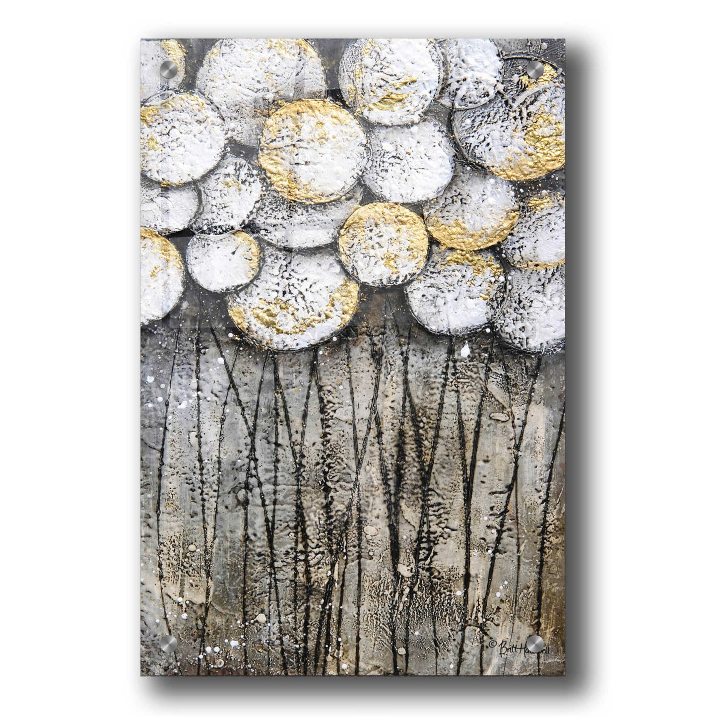 Epic Art 'Bubble Trees in White' by Britt Hallowell, Acrylic Glass Wall Art,24x36